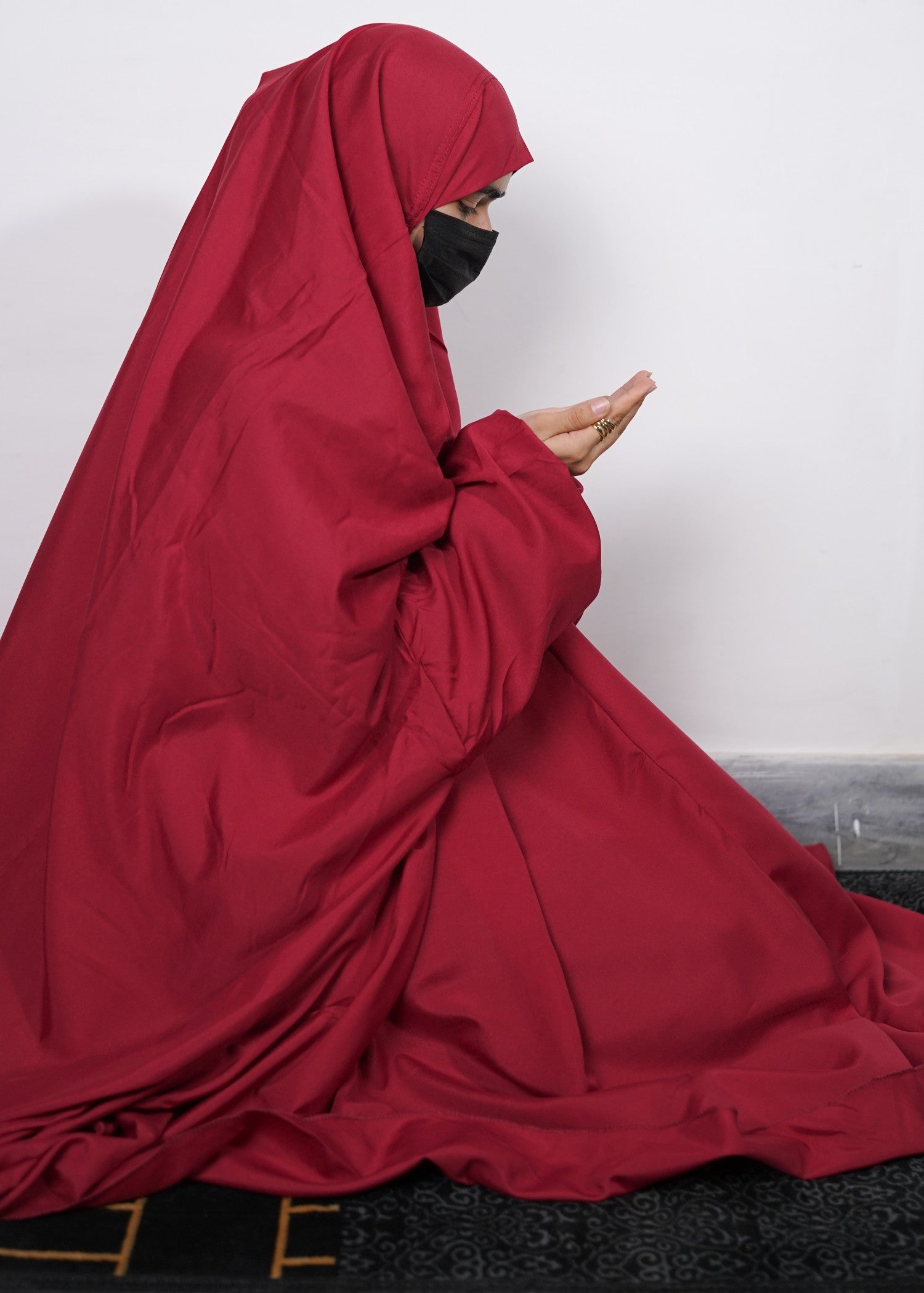 cotton linen Chaddar in Maroon