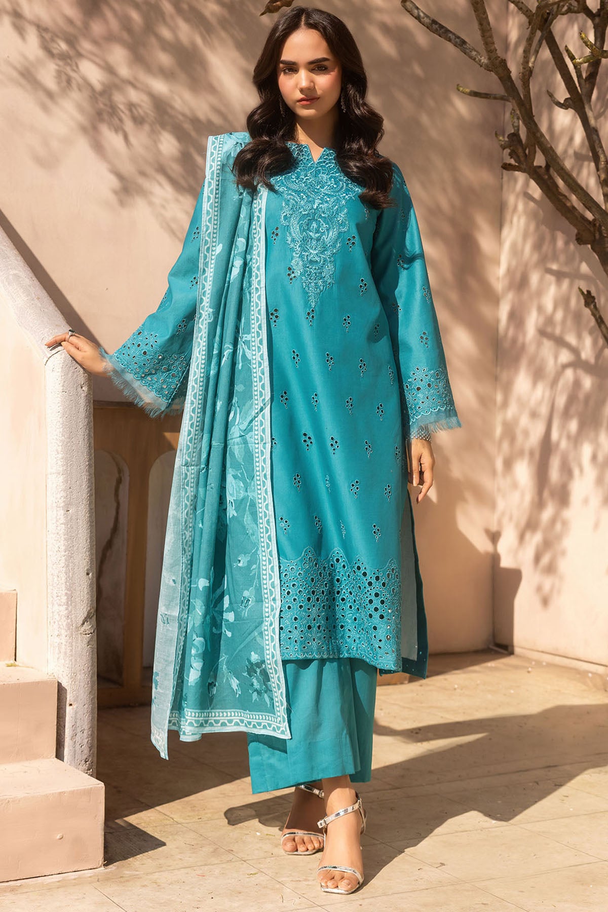lawn Unstitched in Sky blue