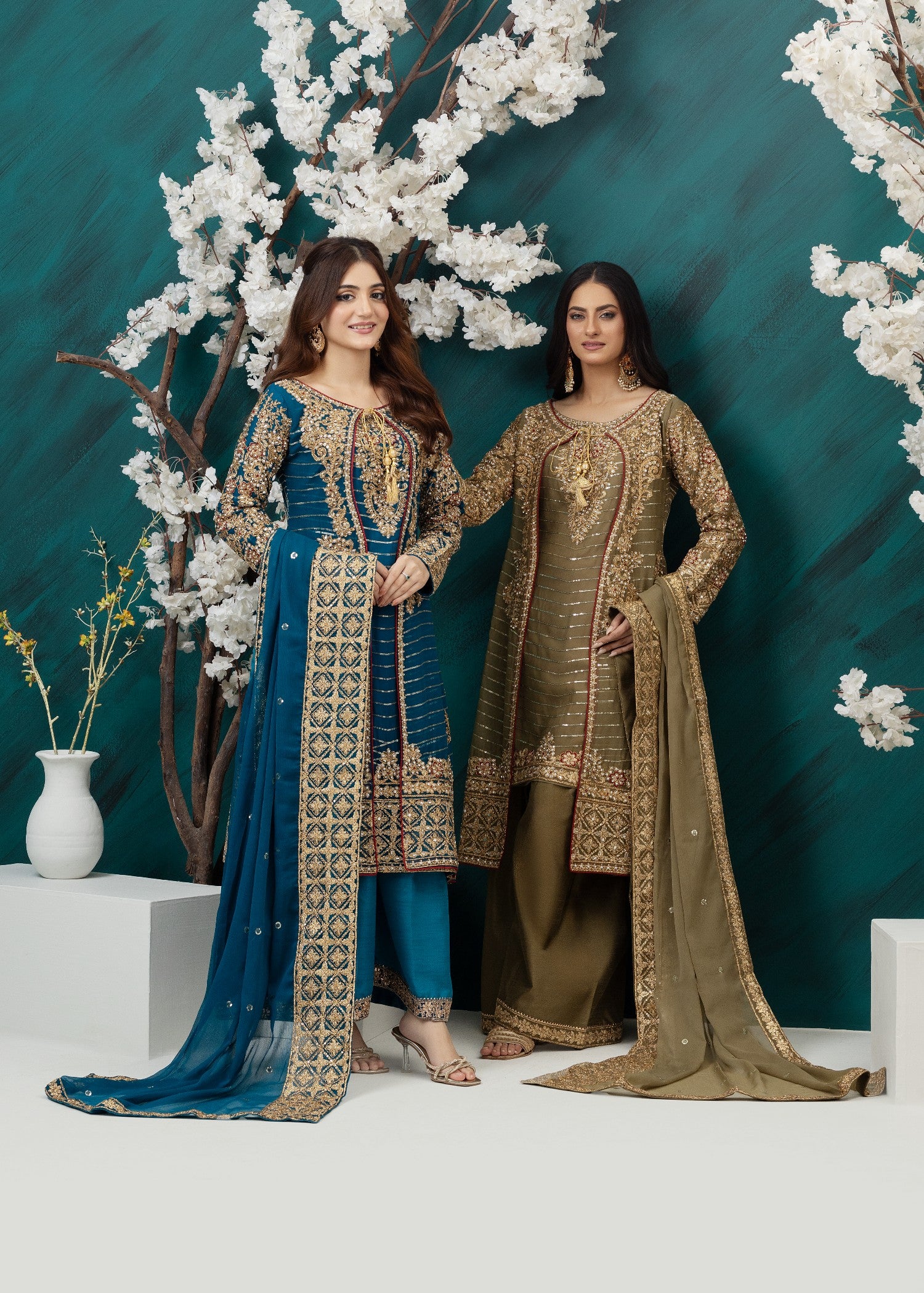 chiffon Gown in Sapphire blue