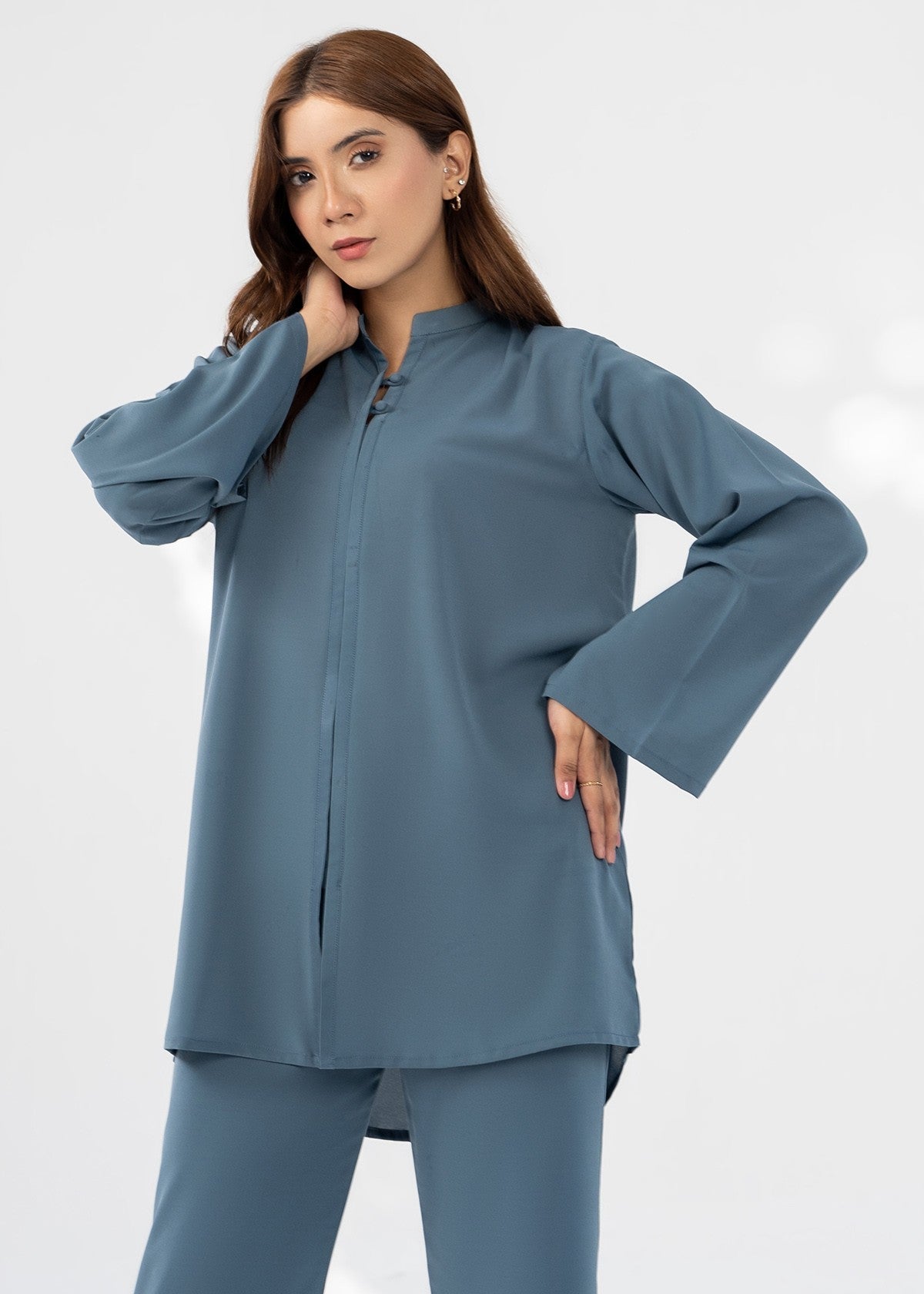 georgette Co Ord Sets in Steal grey