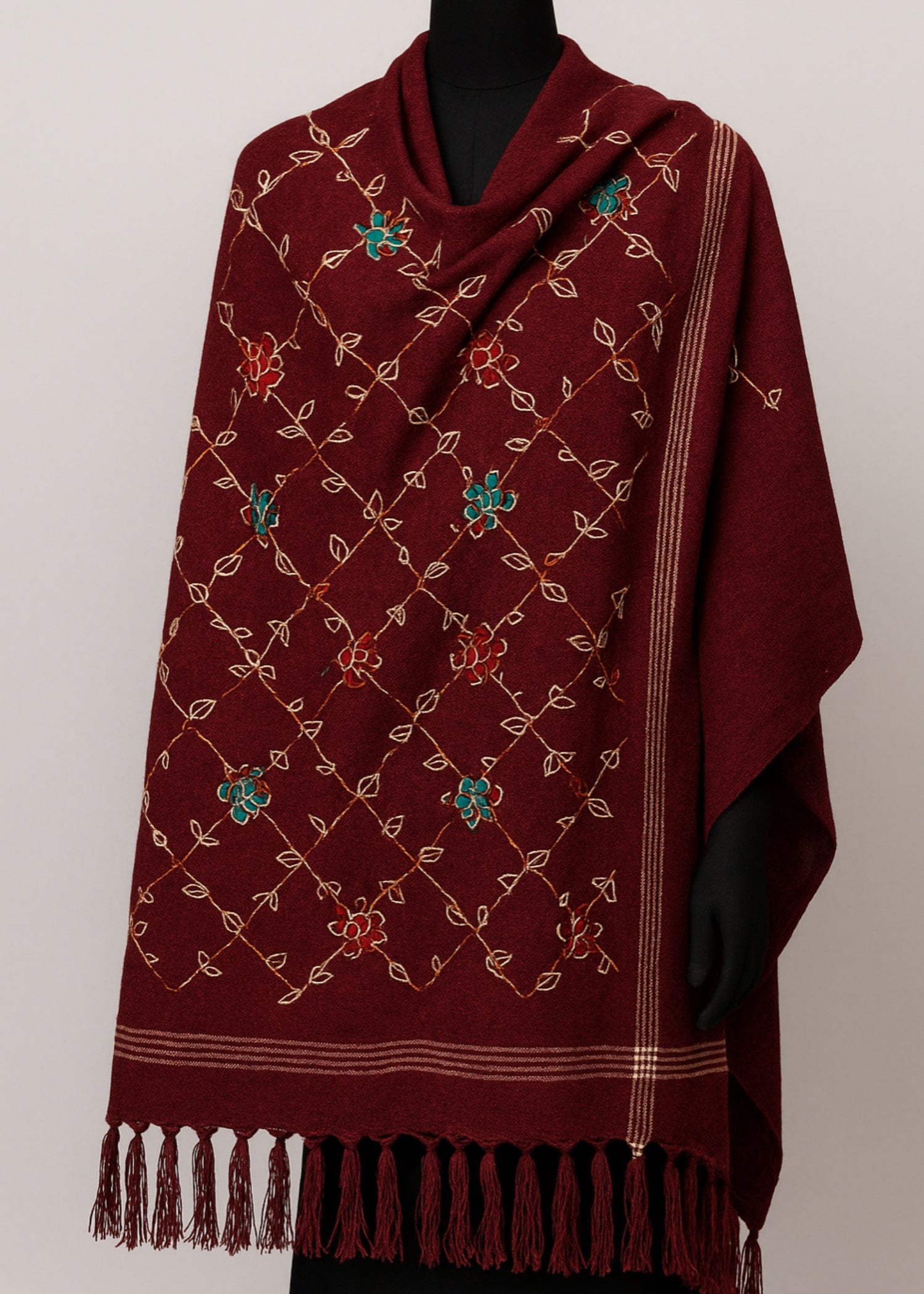 Shawl in Deep carmine Color by - Trendy Women Shawl AAQ6203