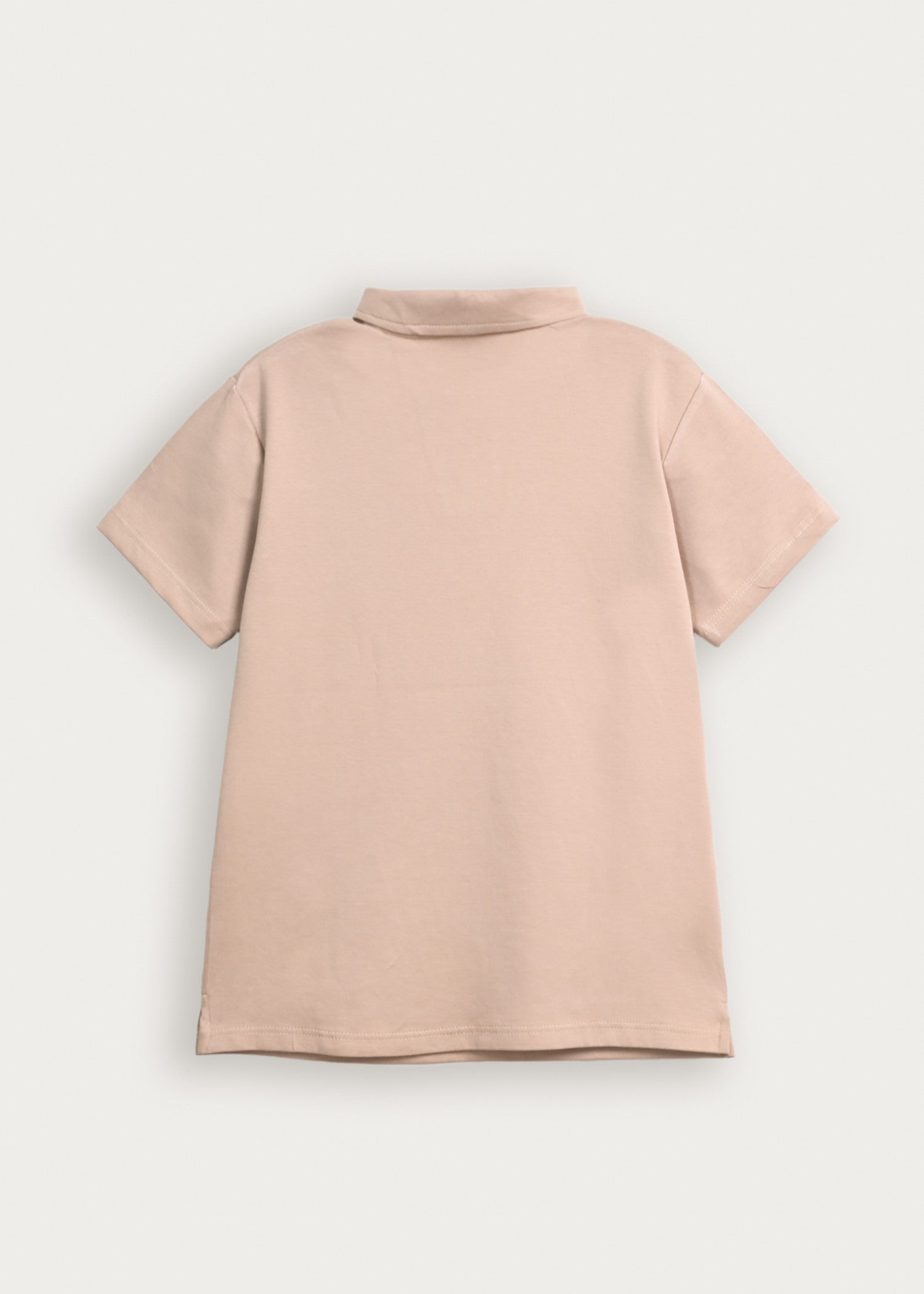 interlock knit Polo Shirt in Tea rose pink