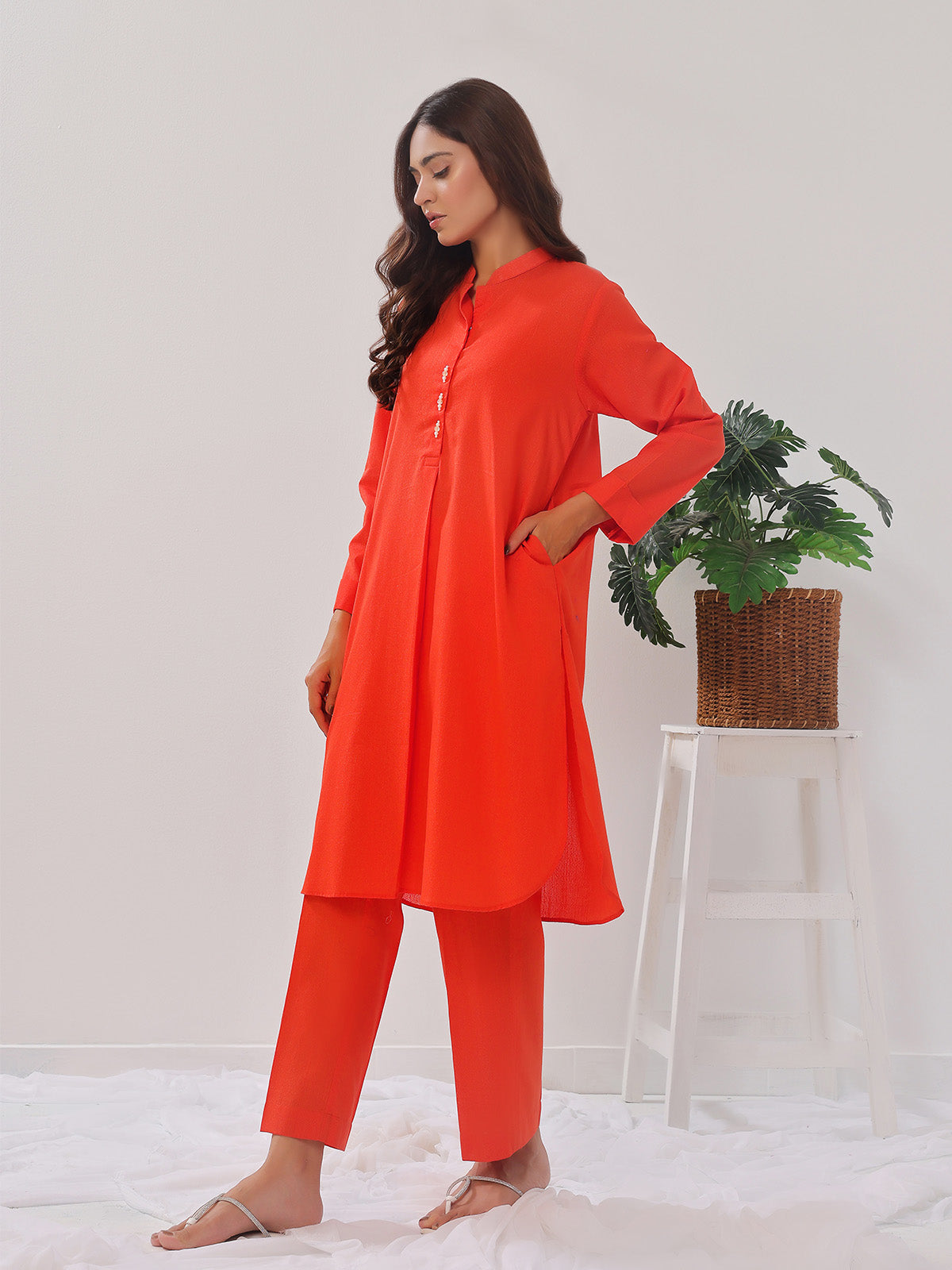 cotton Co Ord Sets in Pumpkin orange