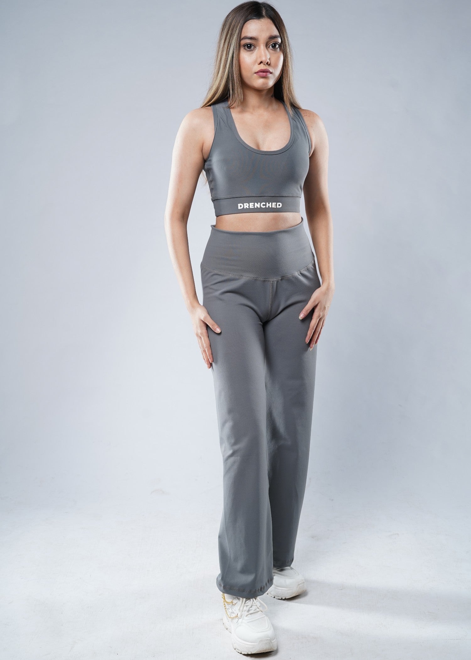 polyester nylon Yoga Pants in Grey