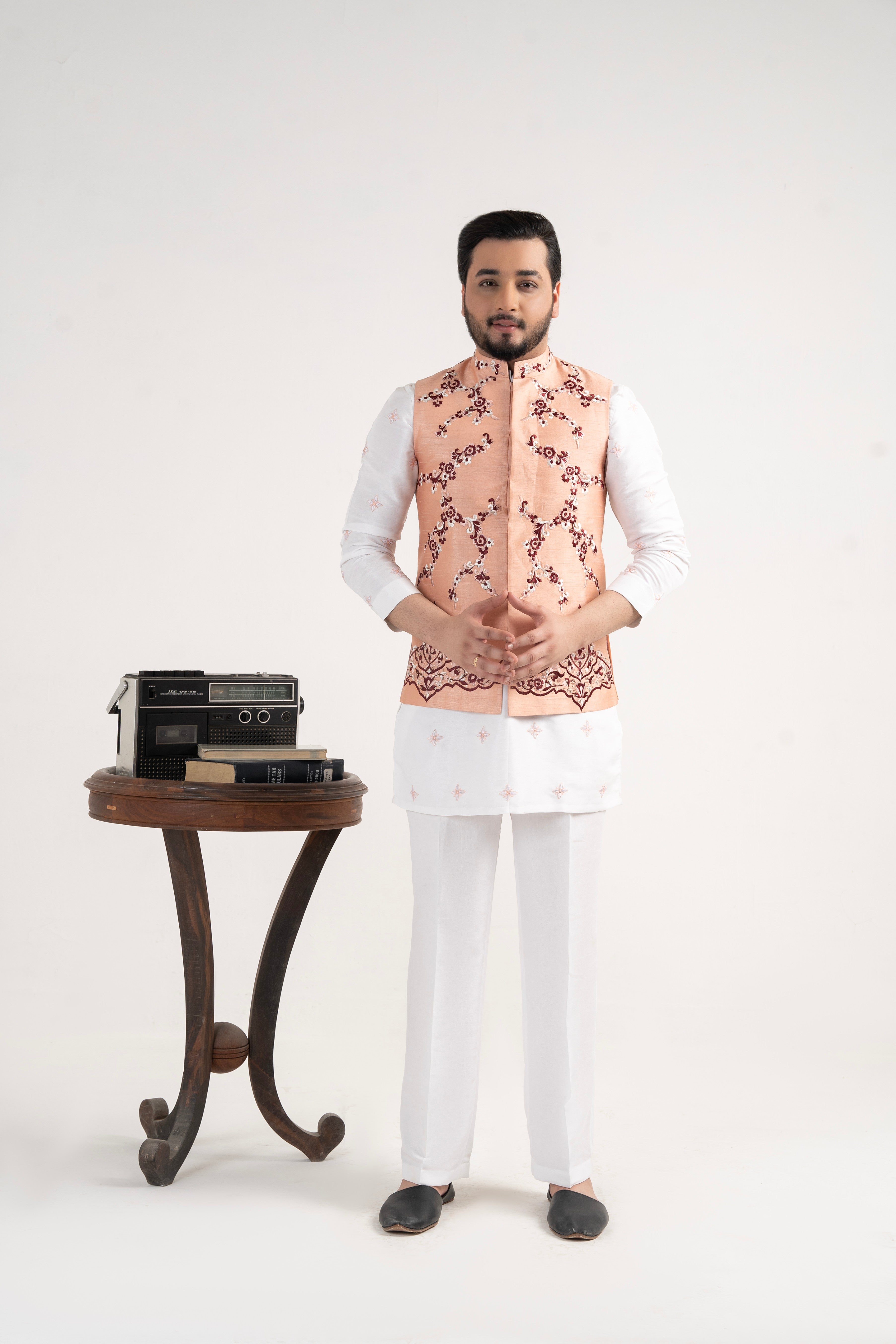 silk Waistcoat in Light pink