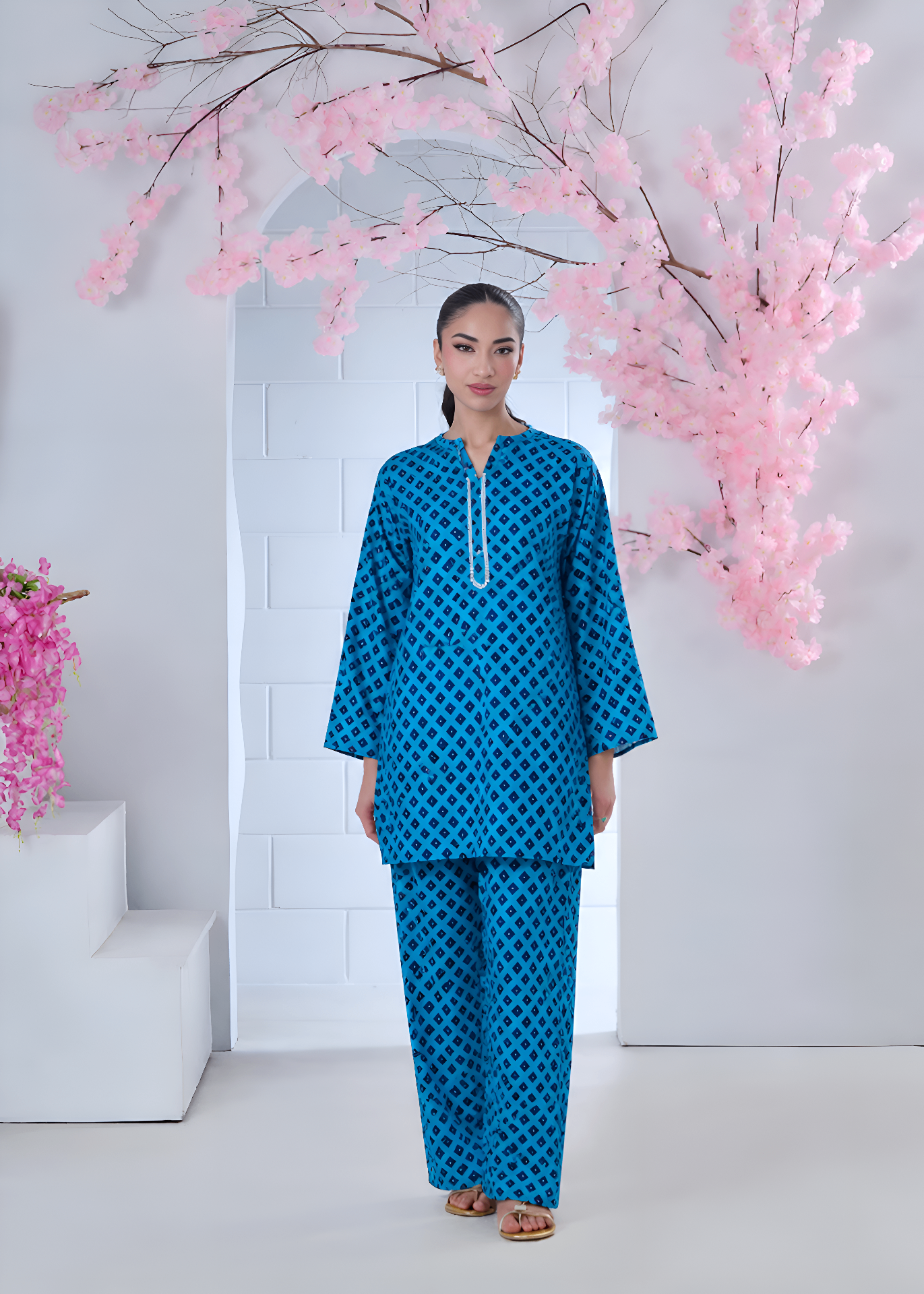 linen Co Ord Sets in Dodger blue