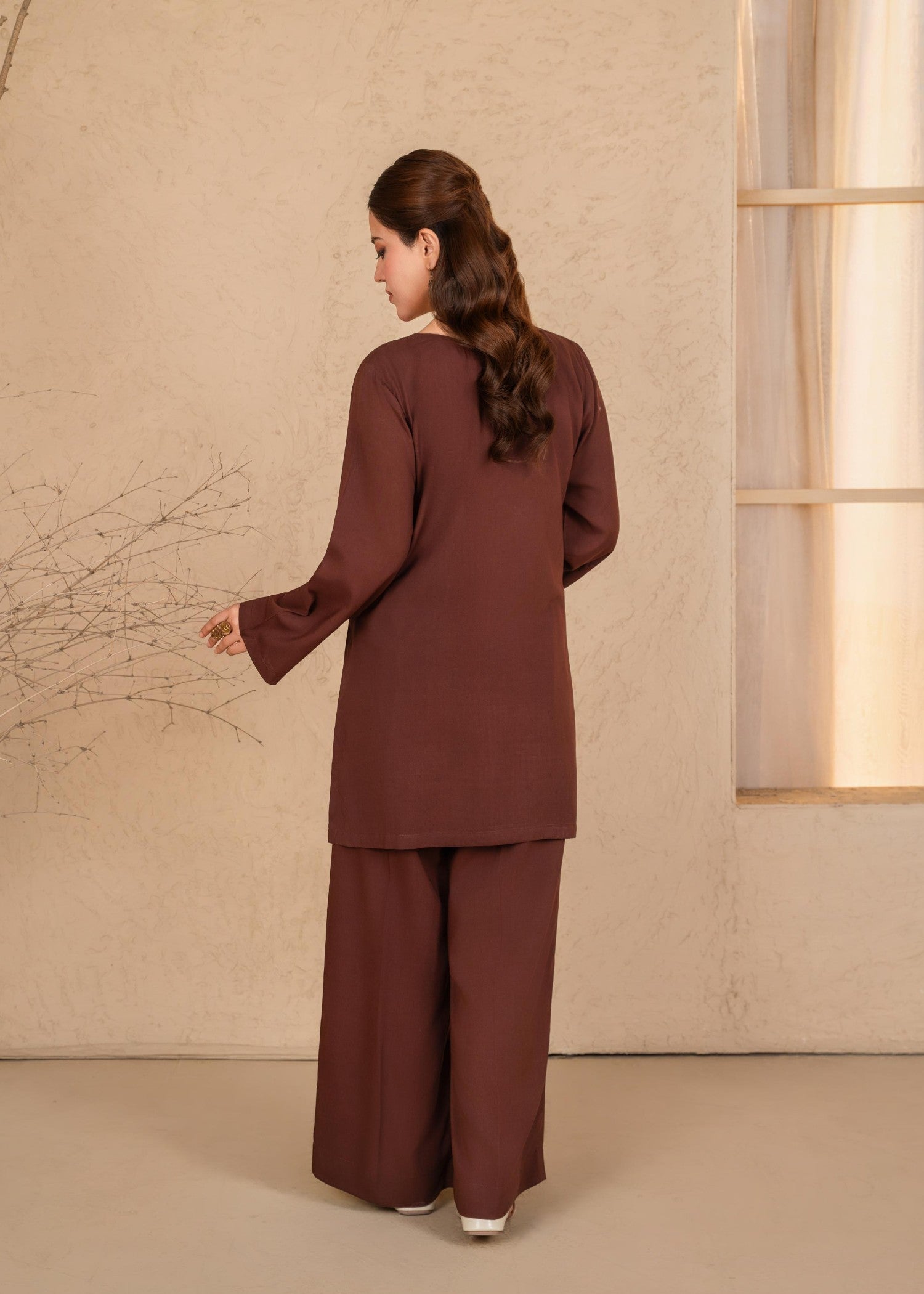viscose linen Co Ord Sets in Brown