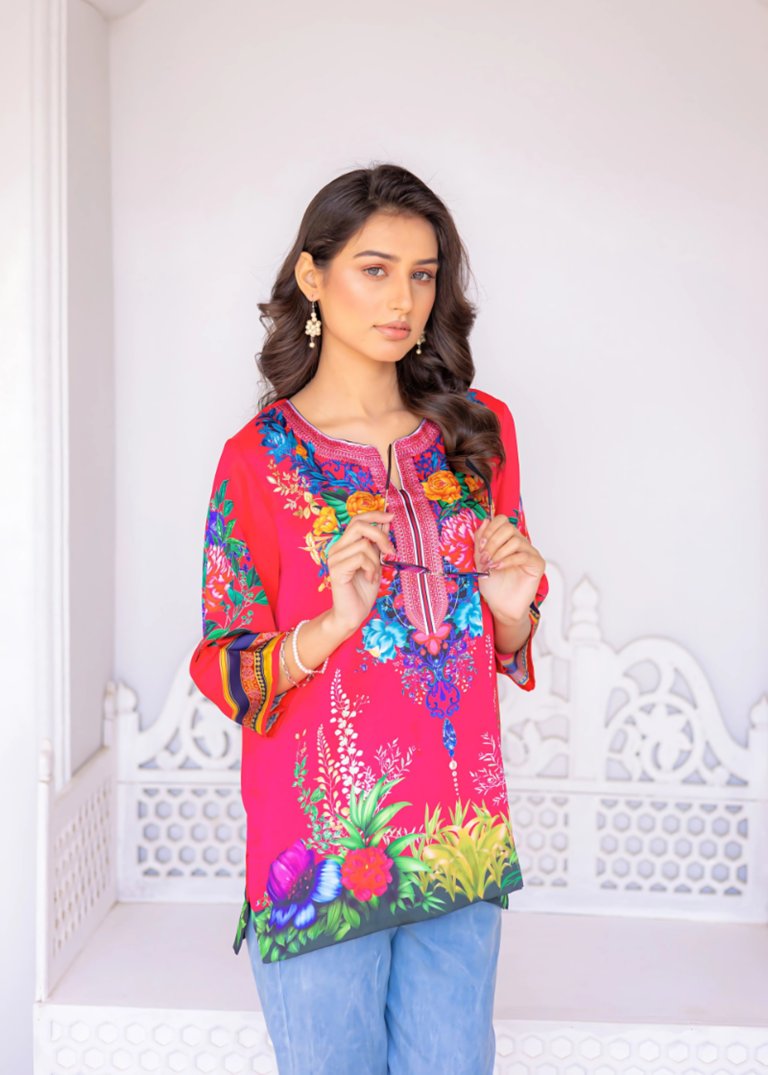 silk Kurti in Pink