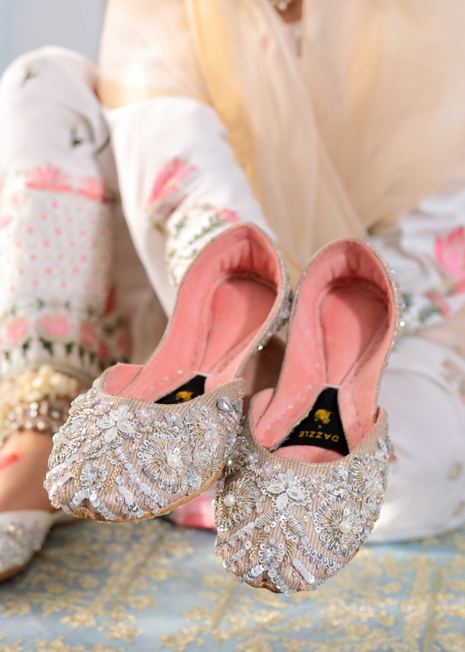 Khussa in Silver by - High Quality Women Khussa ZXE3734