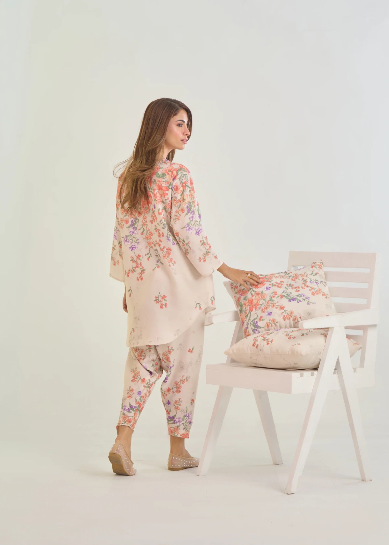 herringbone Co Ord Sets in Cream