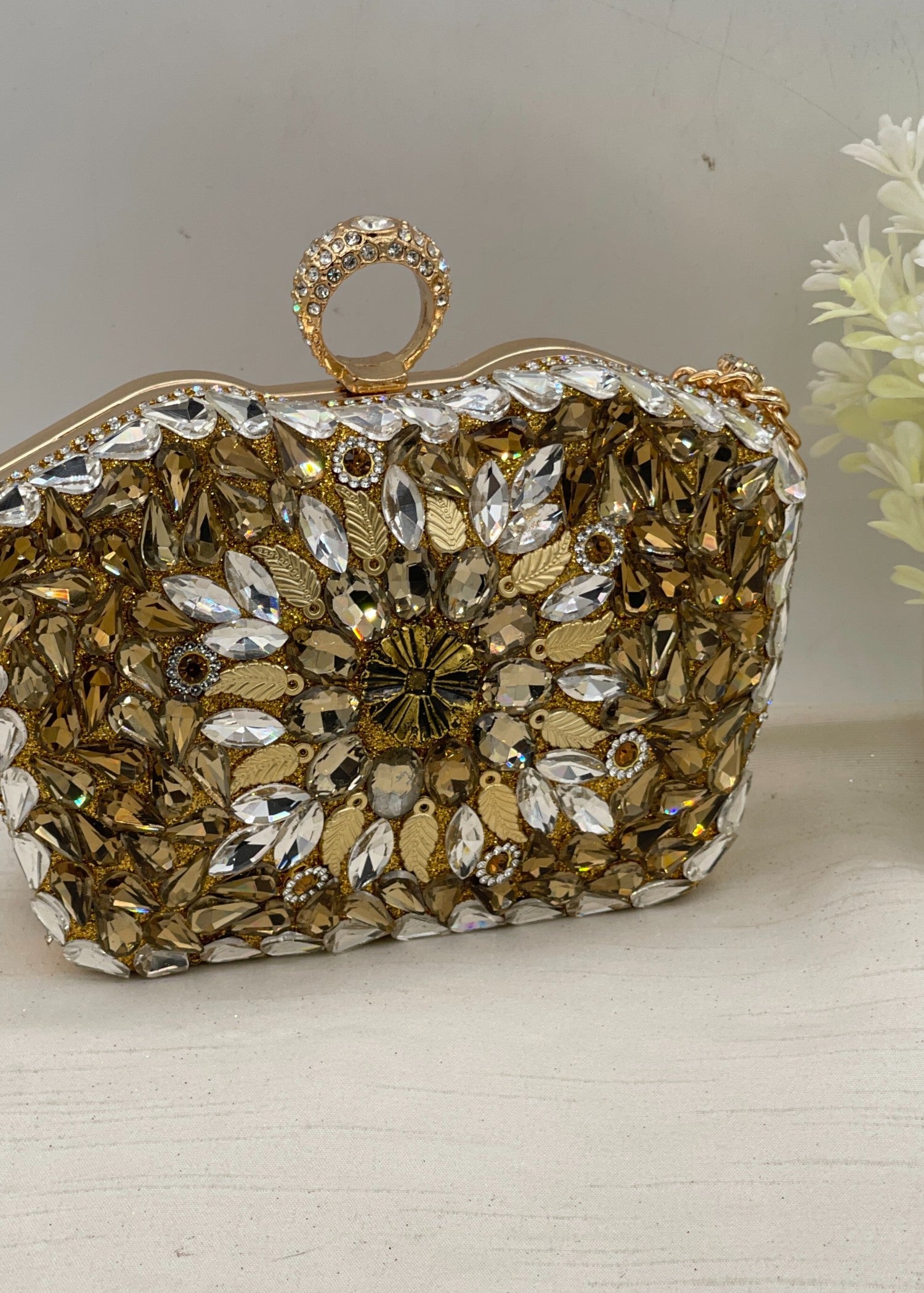Clutch in Gold Color by - Trendy Women Clutch QJG1368