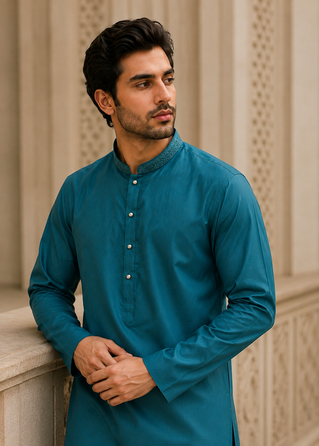 wash & wear Kurta in Teal