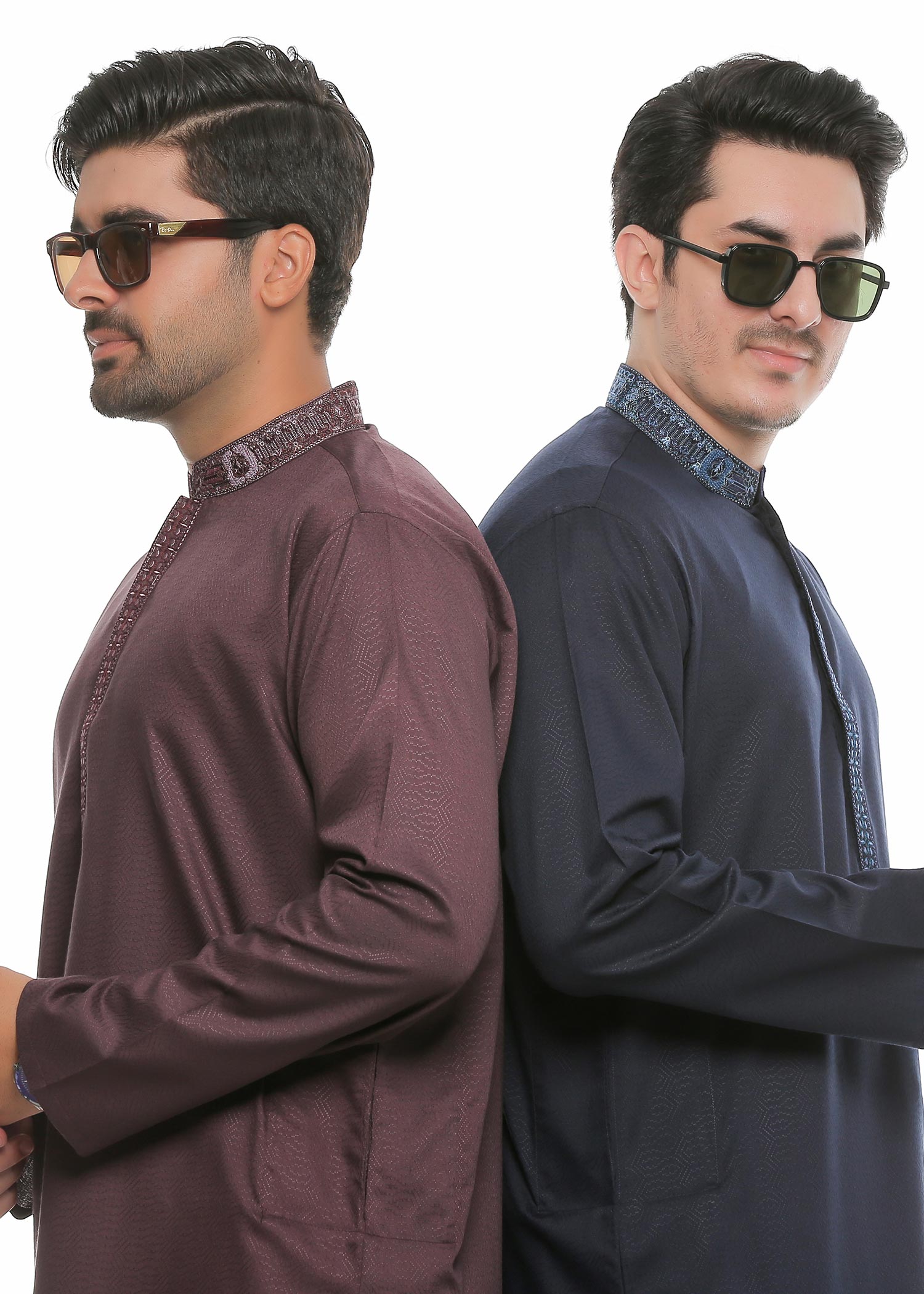 textured wash & wear Shalwar Kameez in Purple