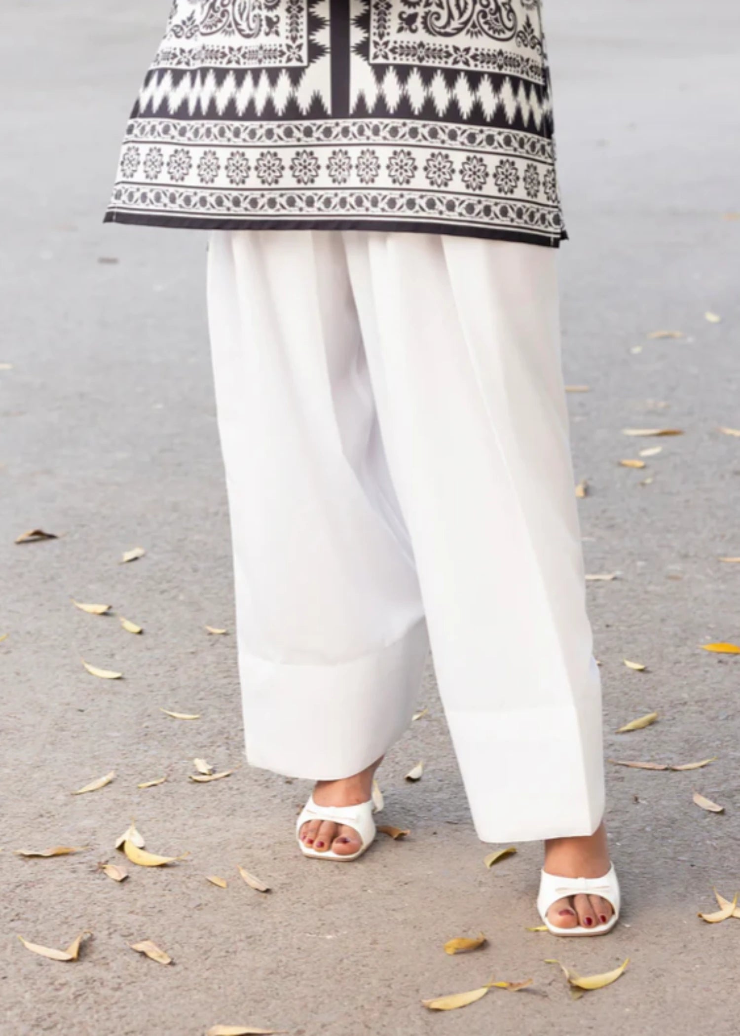 pure cotton Shalwar in White