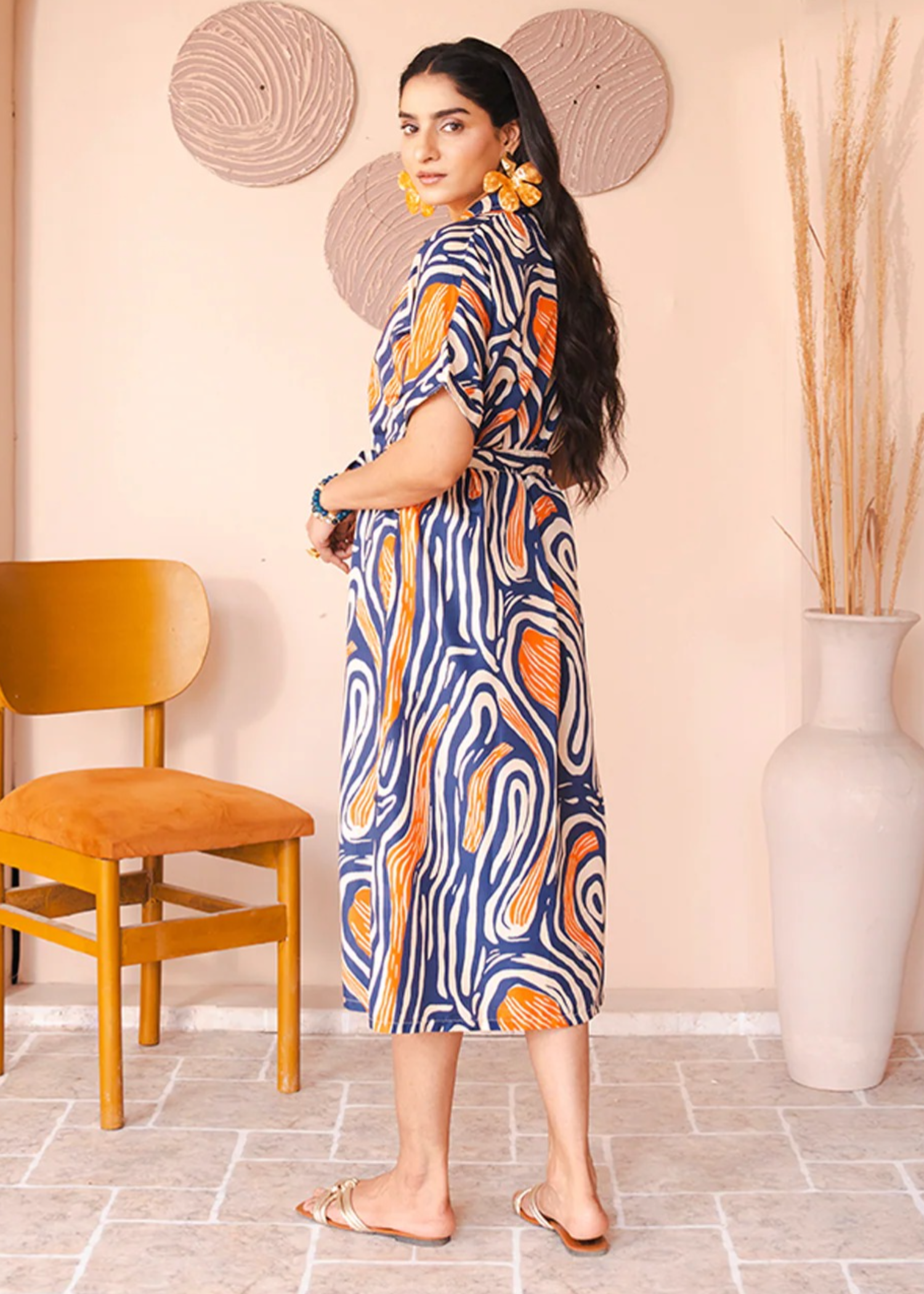 poly lawn Dress in Multi