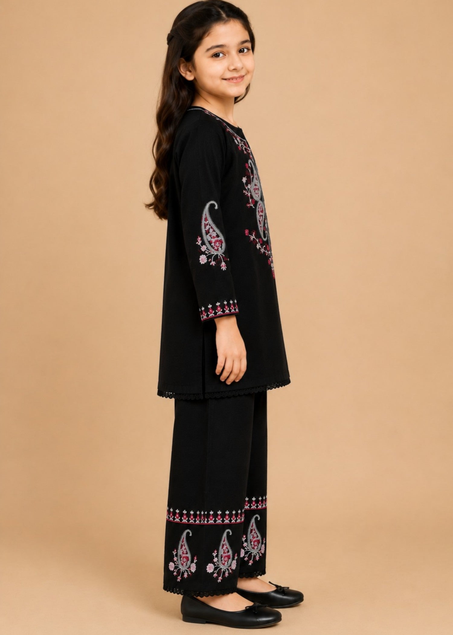 cotton Kurta Set in Deep black