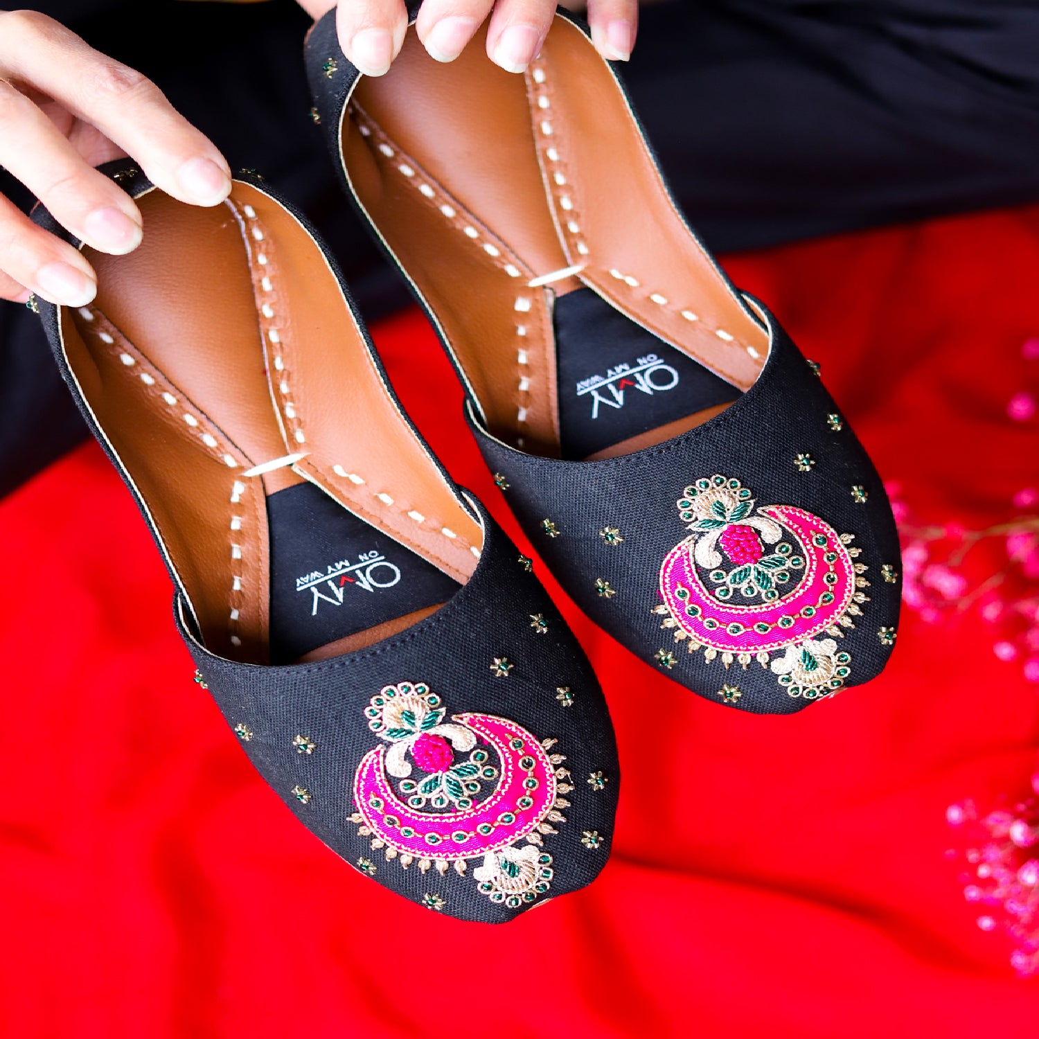 Khussa in Black by - High Quality Women Khussa JXZ6852