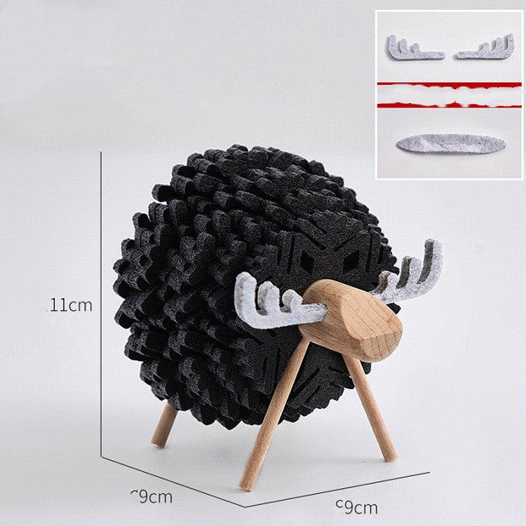Sheep Elk Anti-Skid Absorbent Insulation Tea Ceremony Felt Coaster Japanese Style Creative Home Office