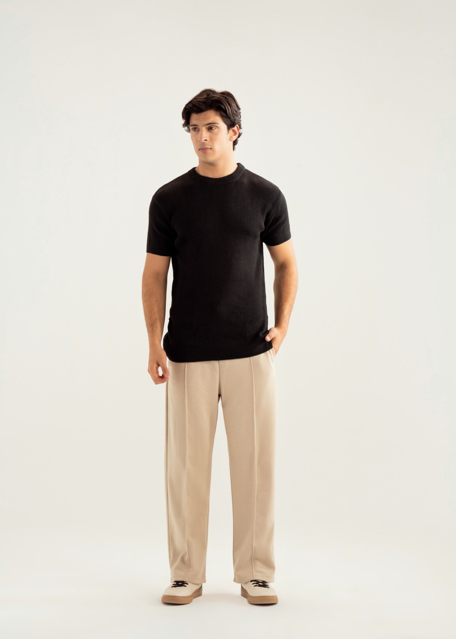 cotton T Shirt in Black by MINT By Muraqsh