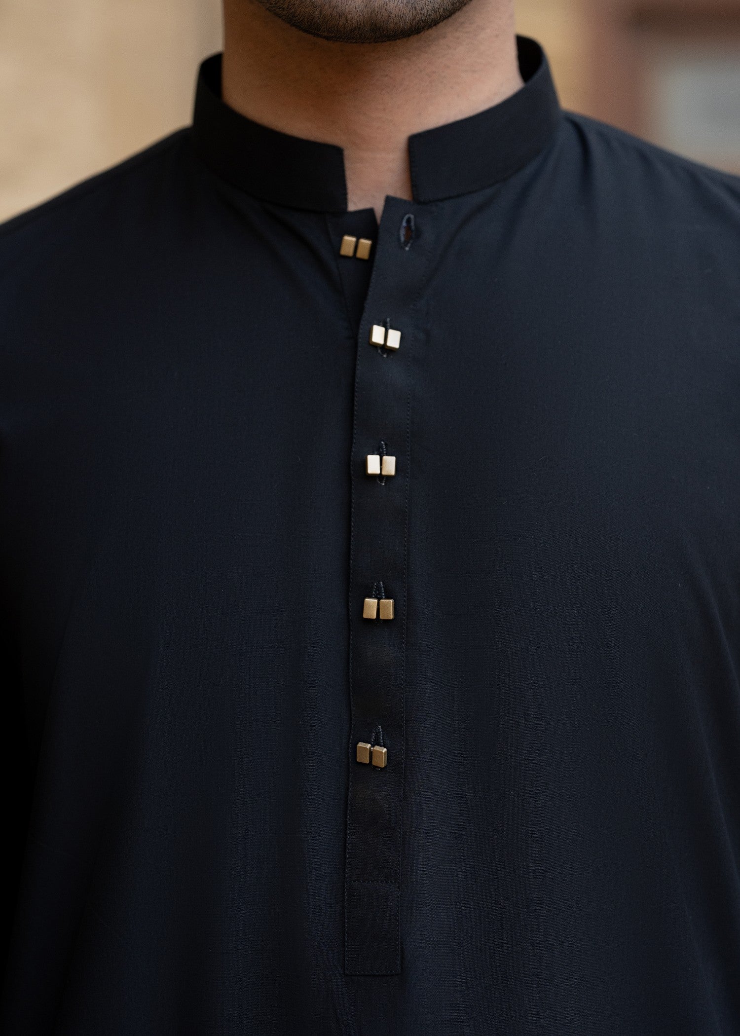 wash & wear Shalwar Kameez in Black by Miras