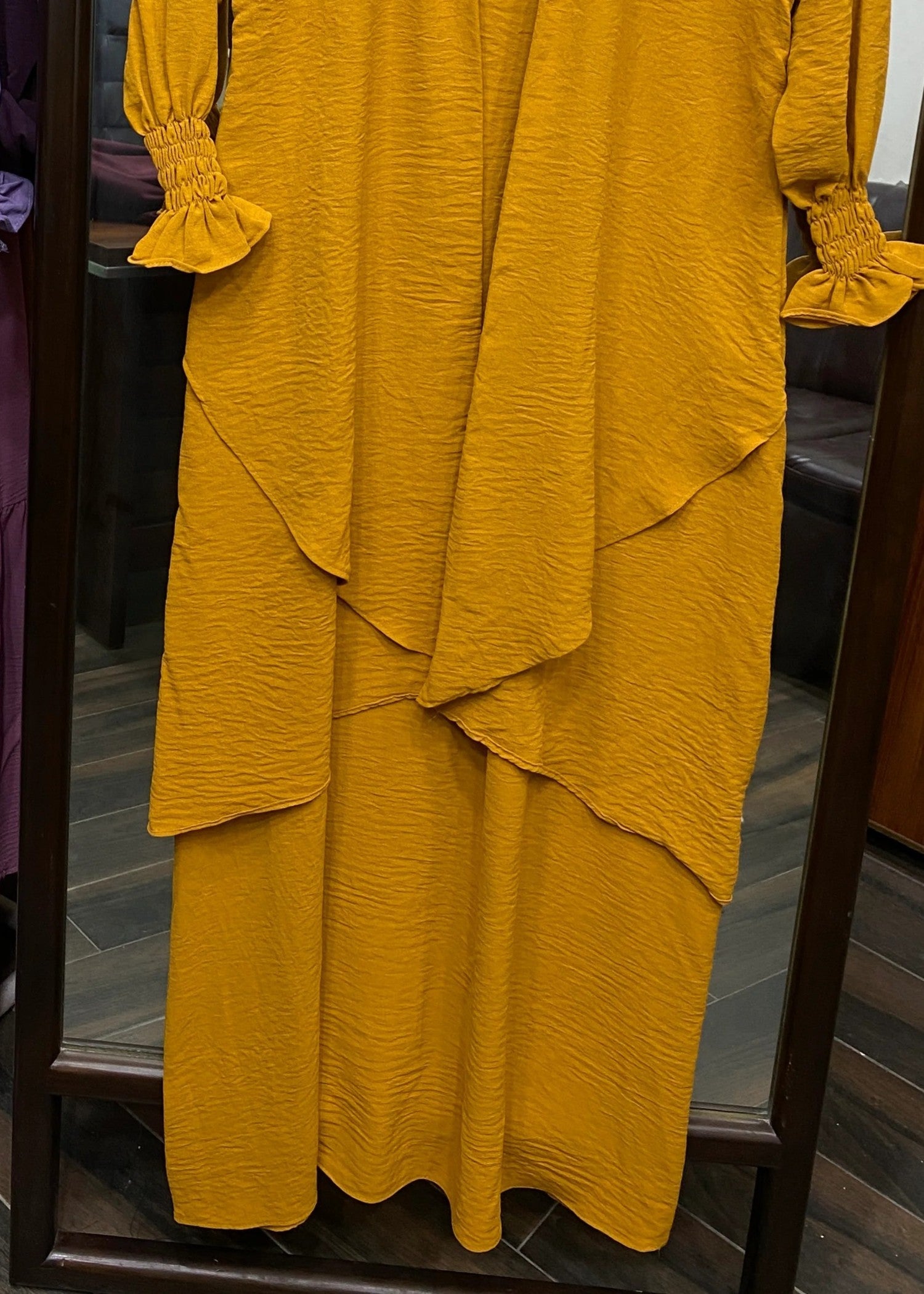polyester Abaya in Mustard