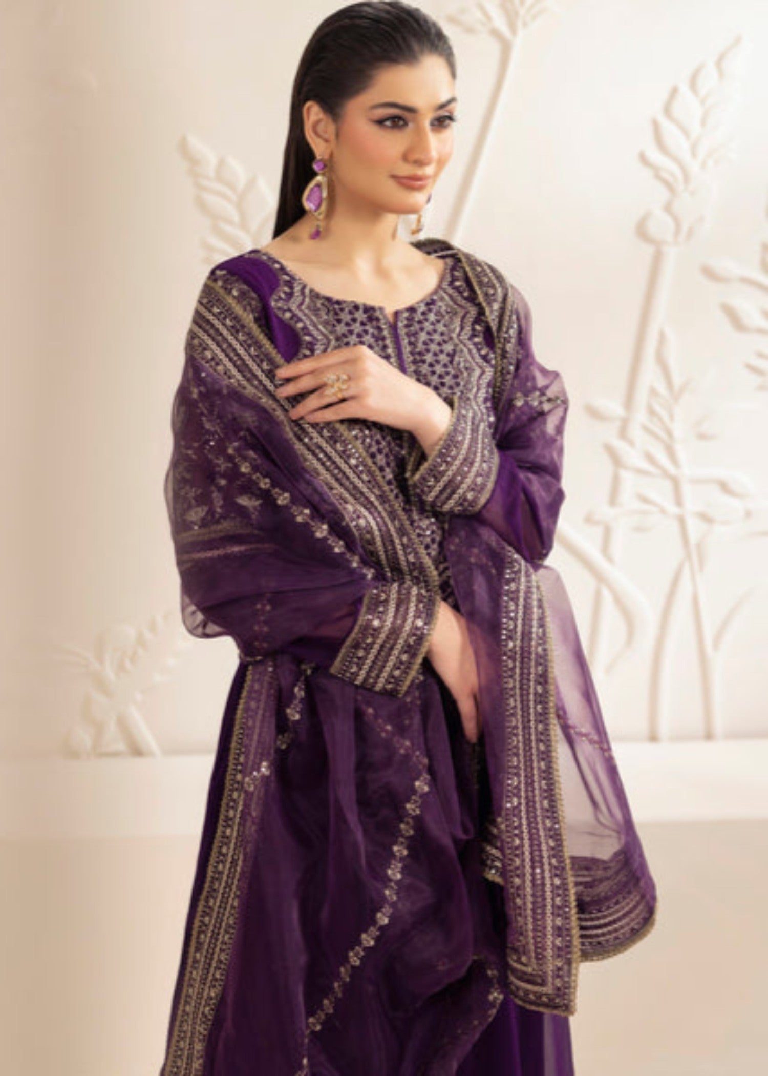 bemberg crinkle chiffon Maxi in Egg plant