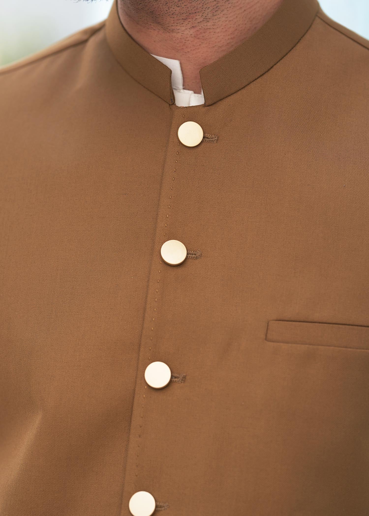 suiting Waistcoat in Camel brown