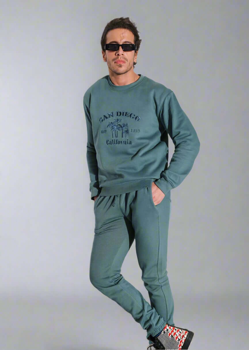 cotton Sweatshirt in Teal