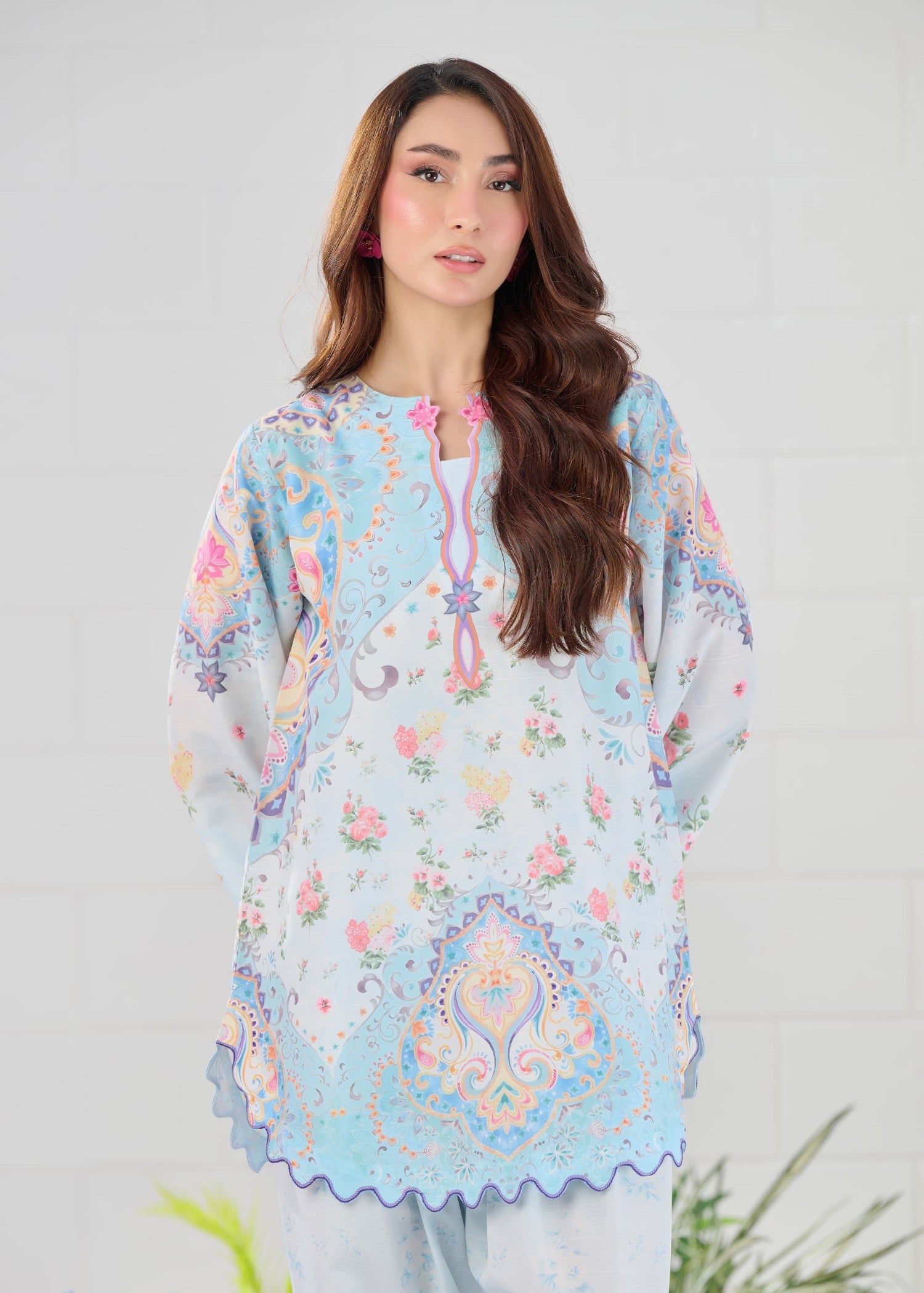 raw silk Co Ord Sets in Ice blue