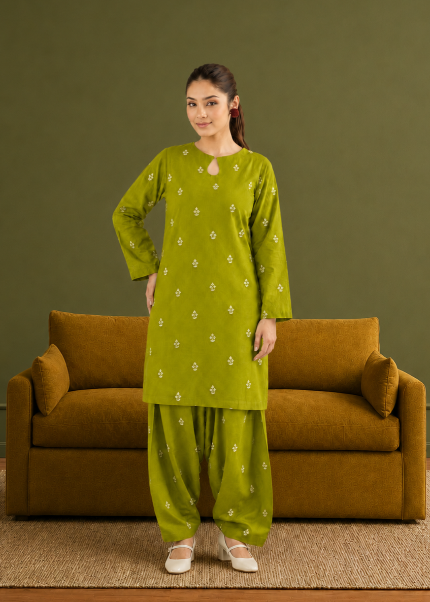 lawn Co Ord Sets in Lime green