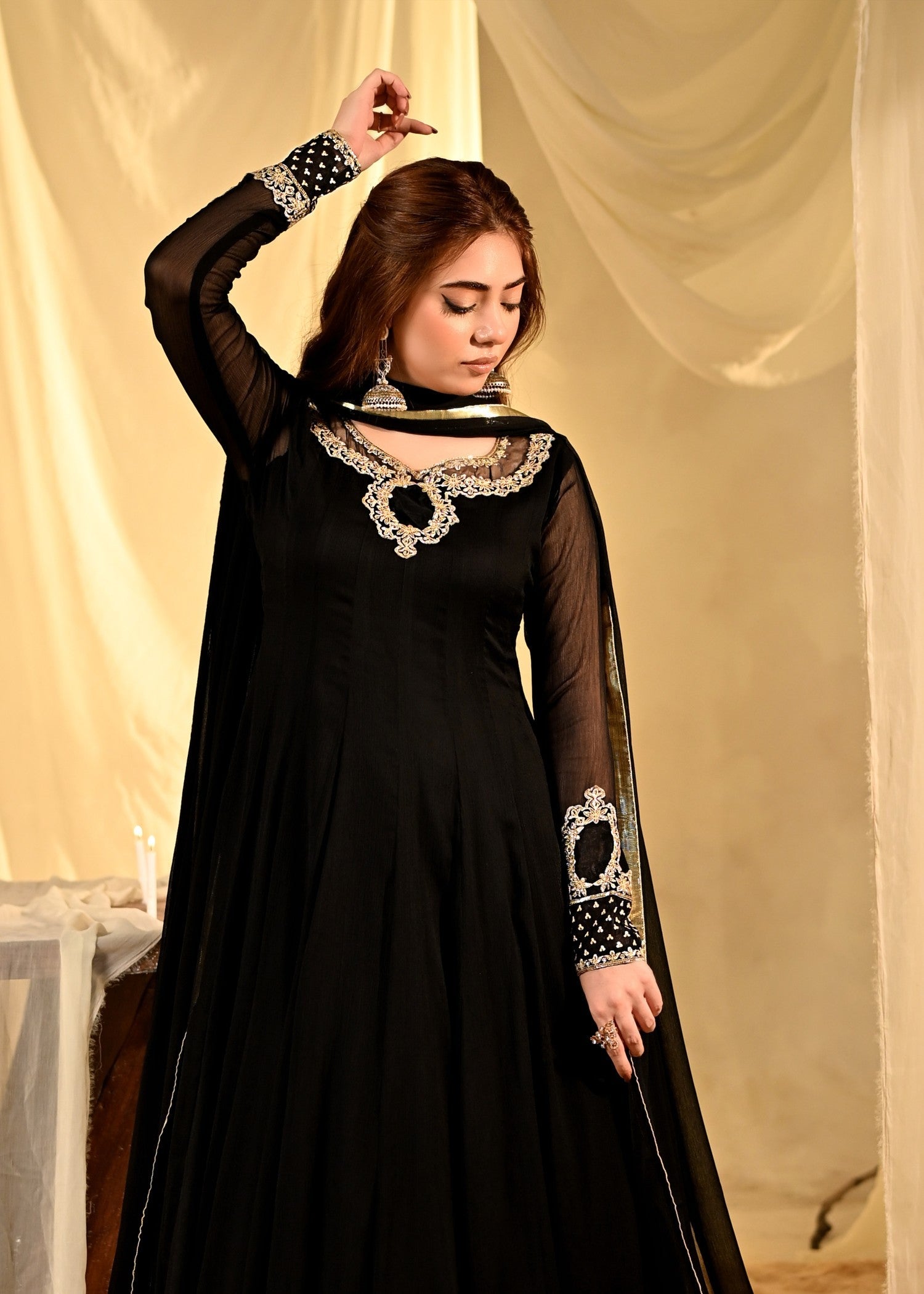 chiffon Maxi in Jet black