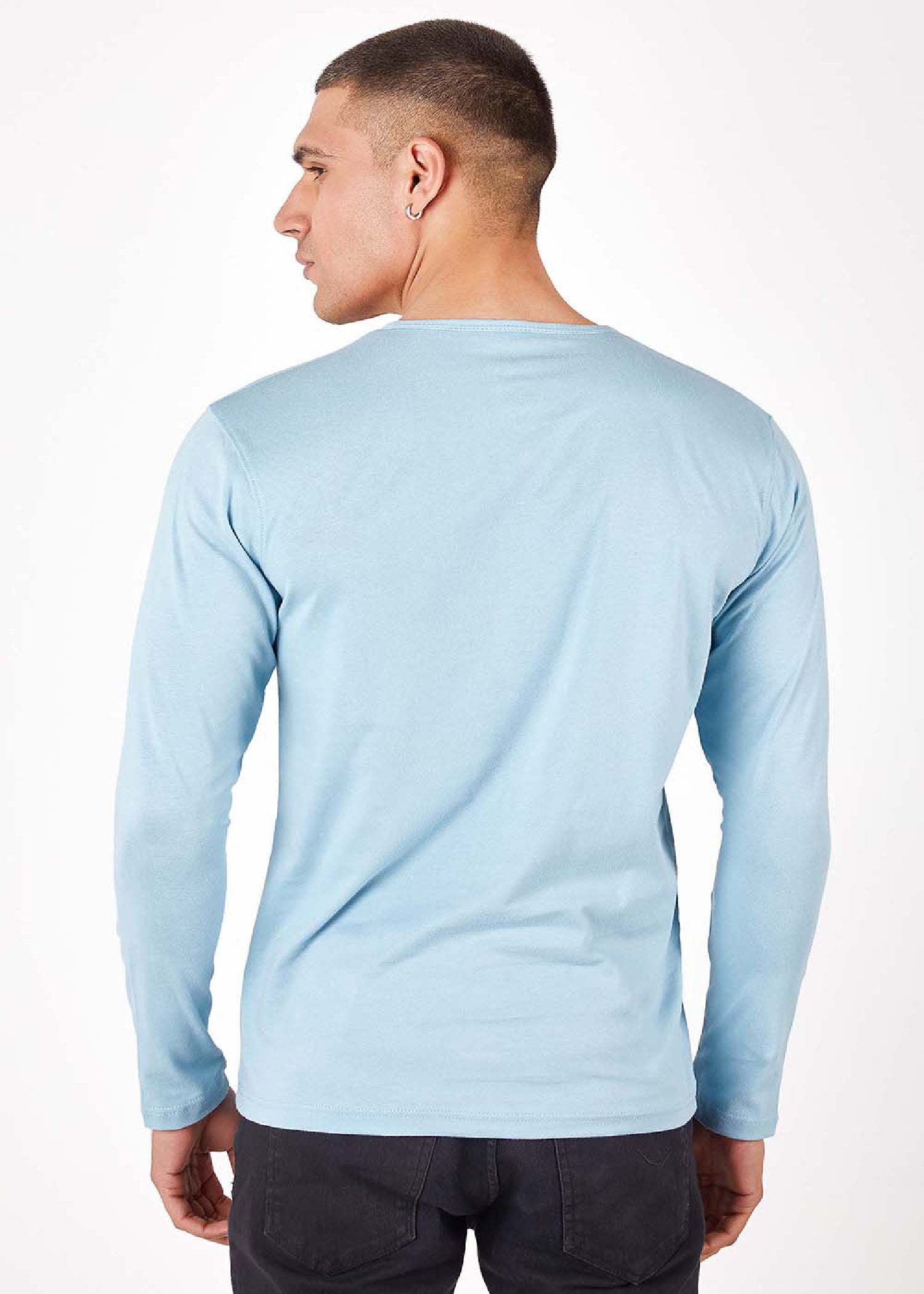 cotton T Shirt in Sky blue