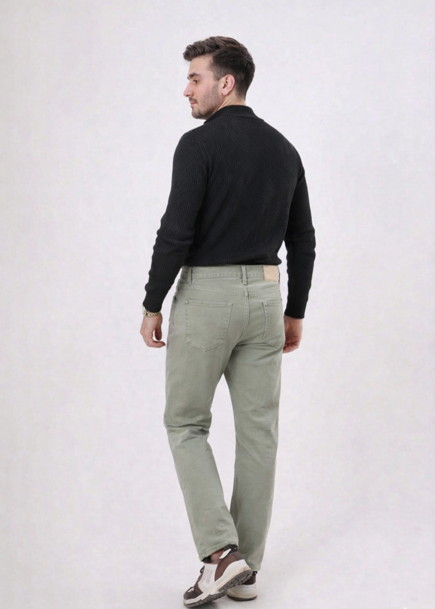 cotton Jeans in Sage green