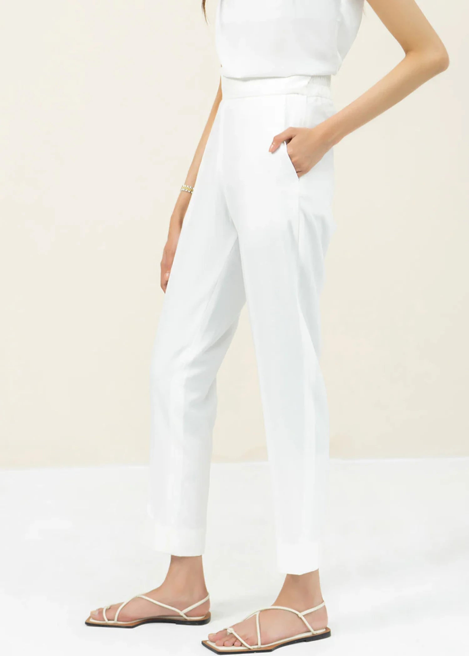 crepe Pants in Ivory
