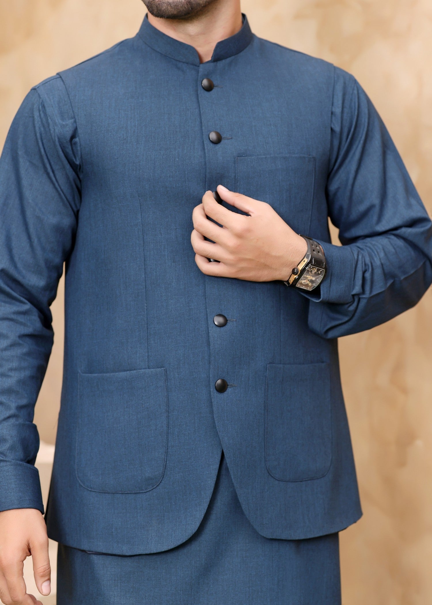 wash & wear Waistcoat in Blue
