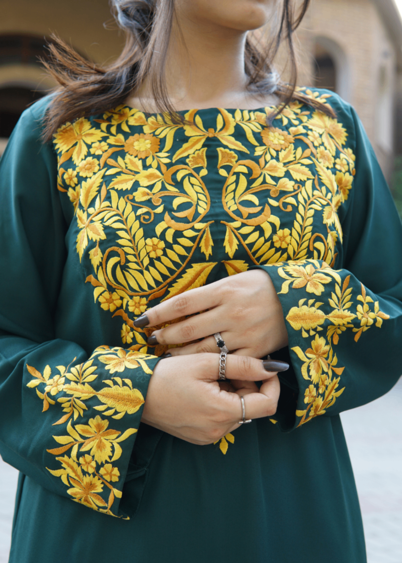 grip Kurta Set in Sea green