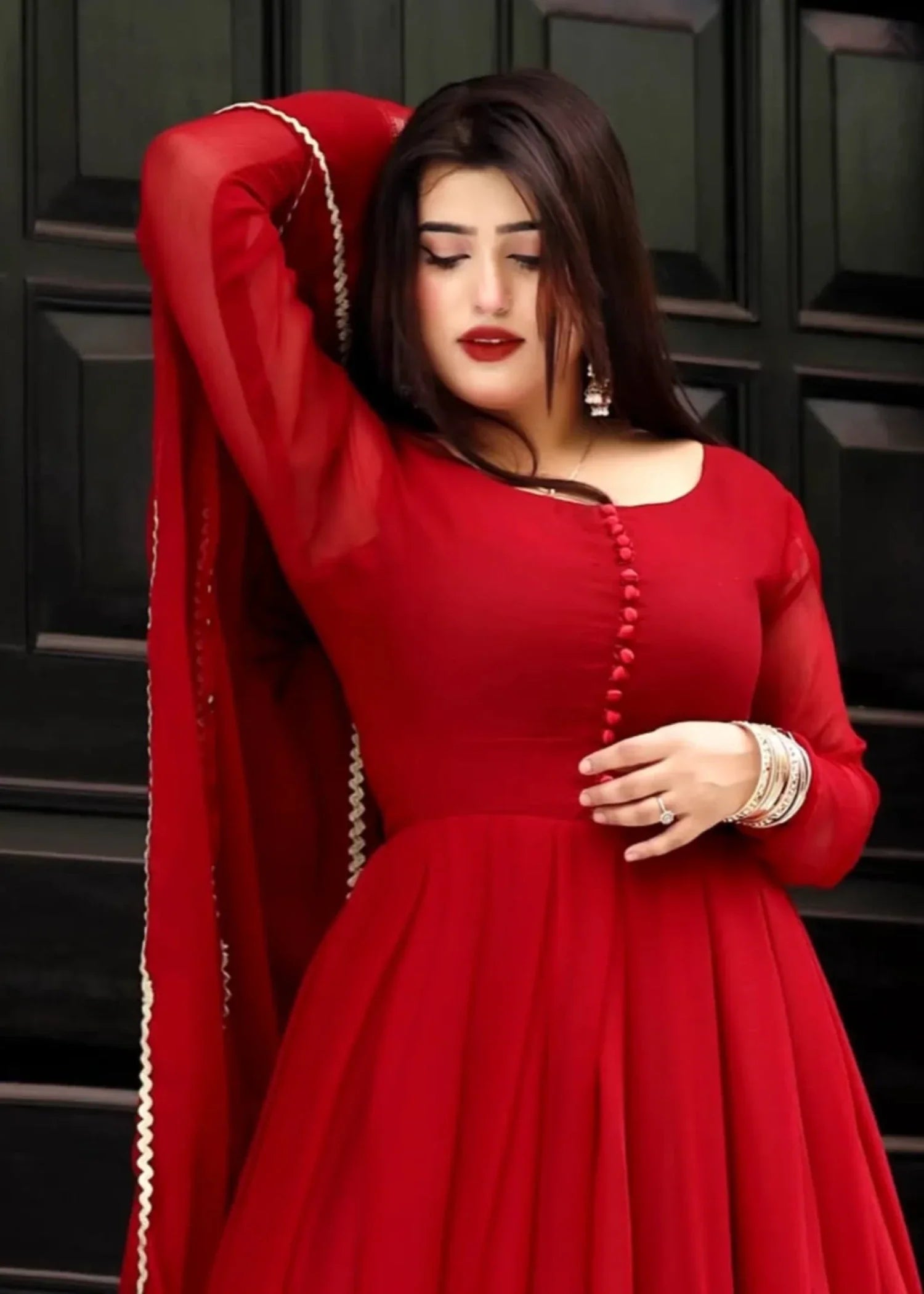 chiffon Maxi in Red
