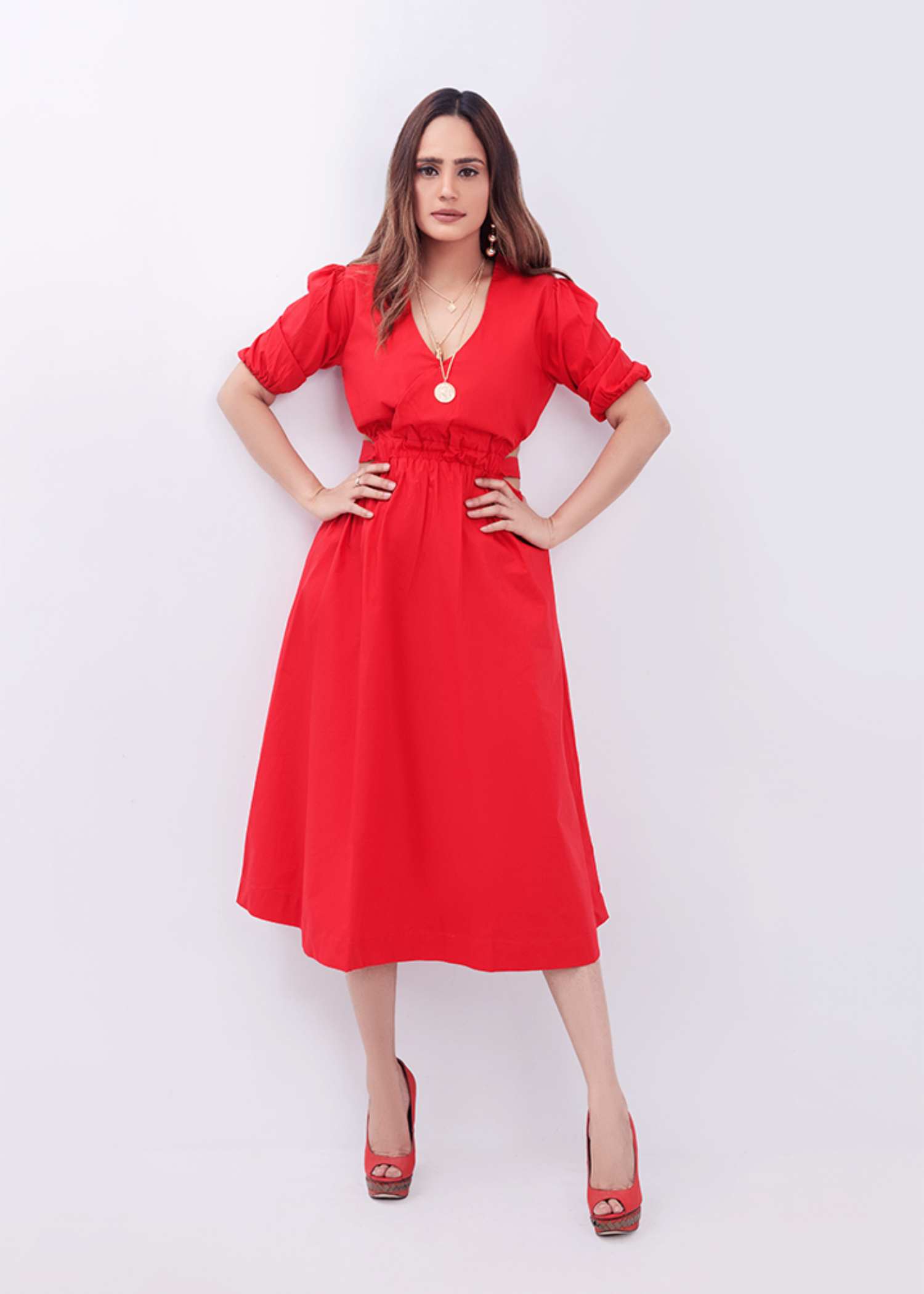 cotton Dress in Red
