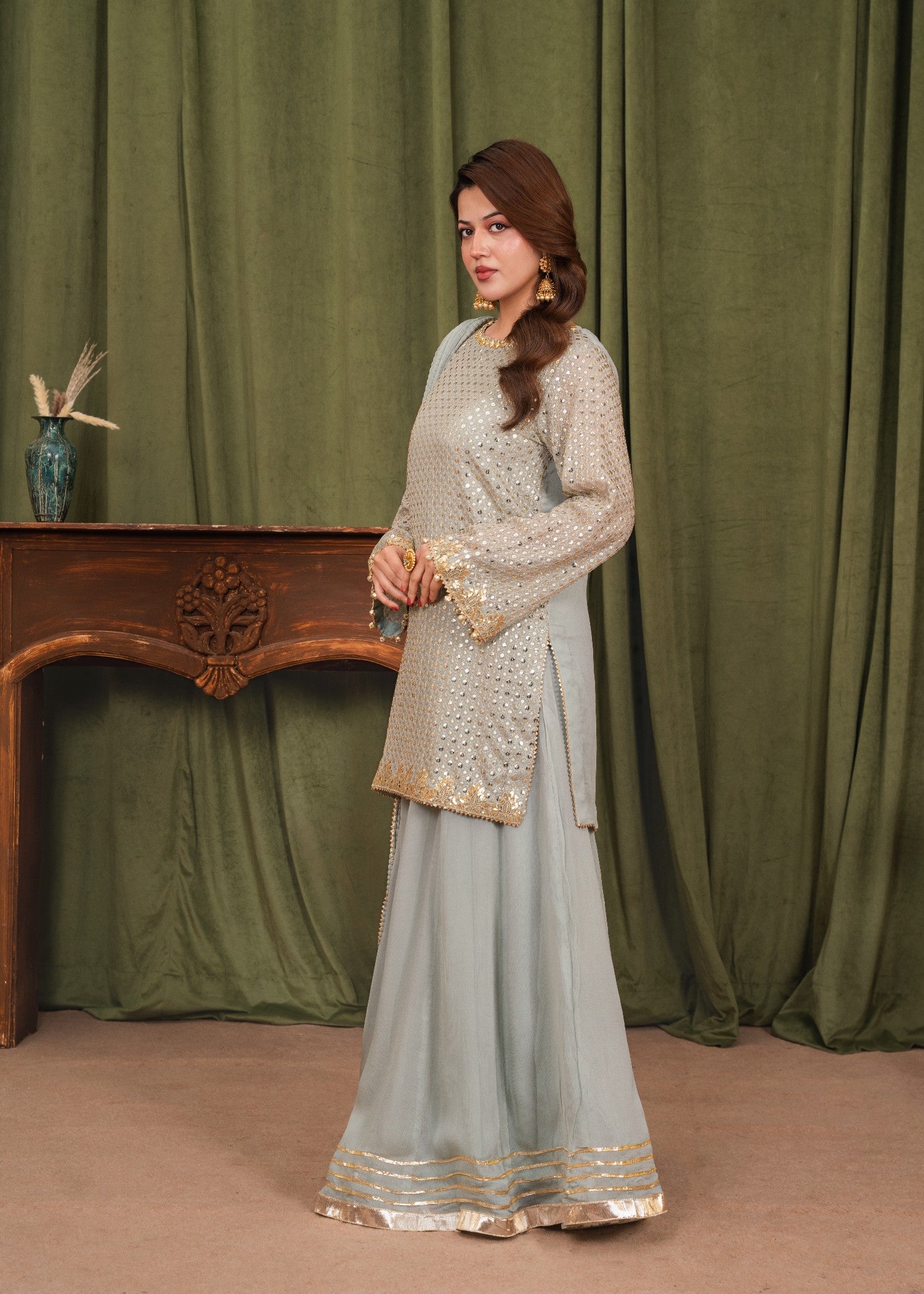chiffon Sharara in Grey