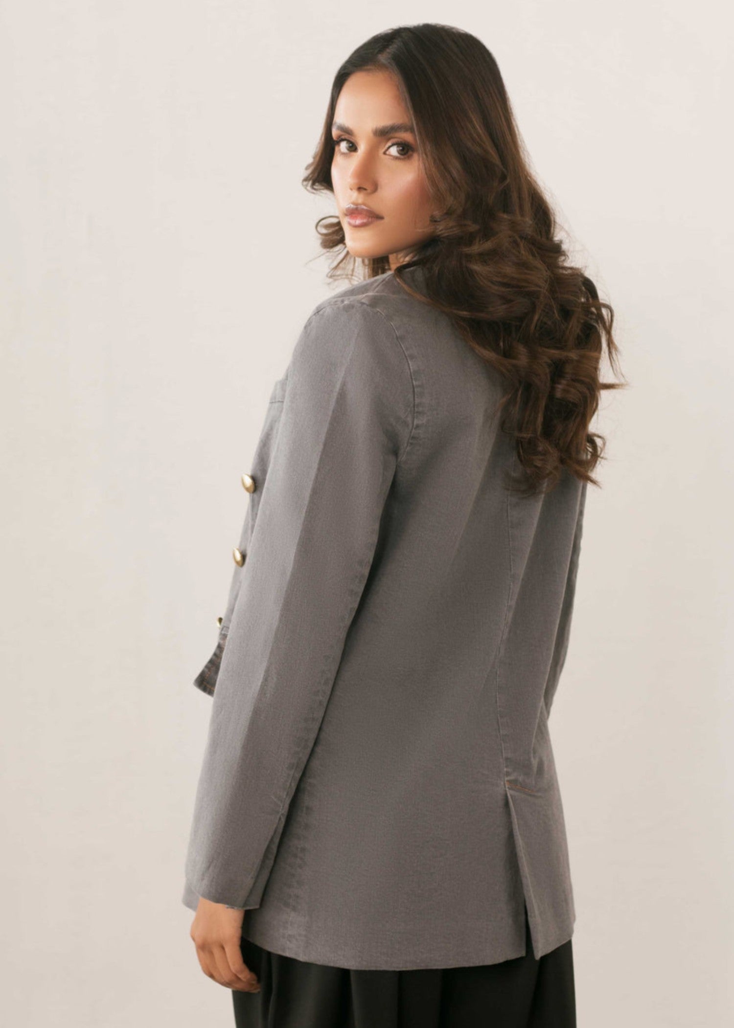 polyester Blazer in Grey