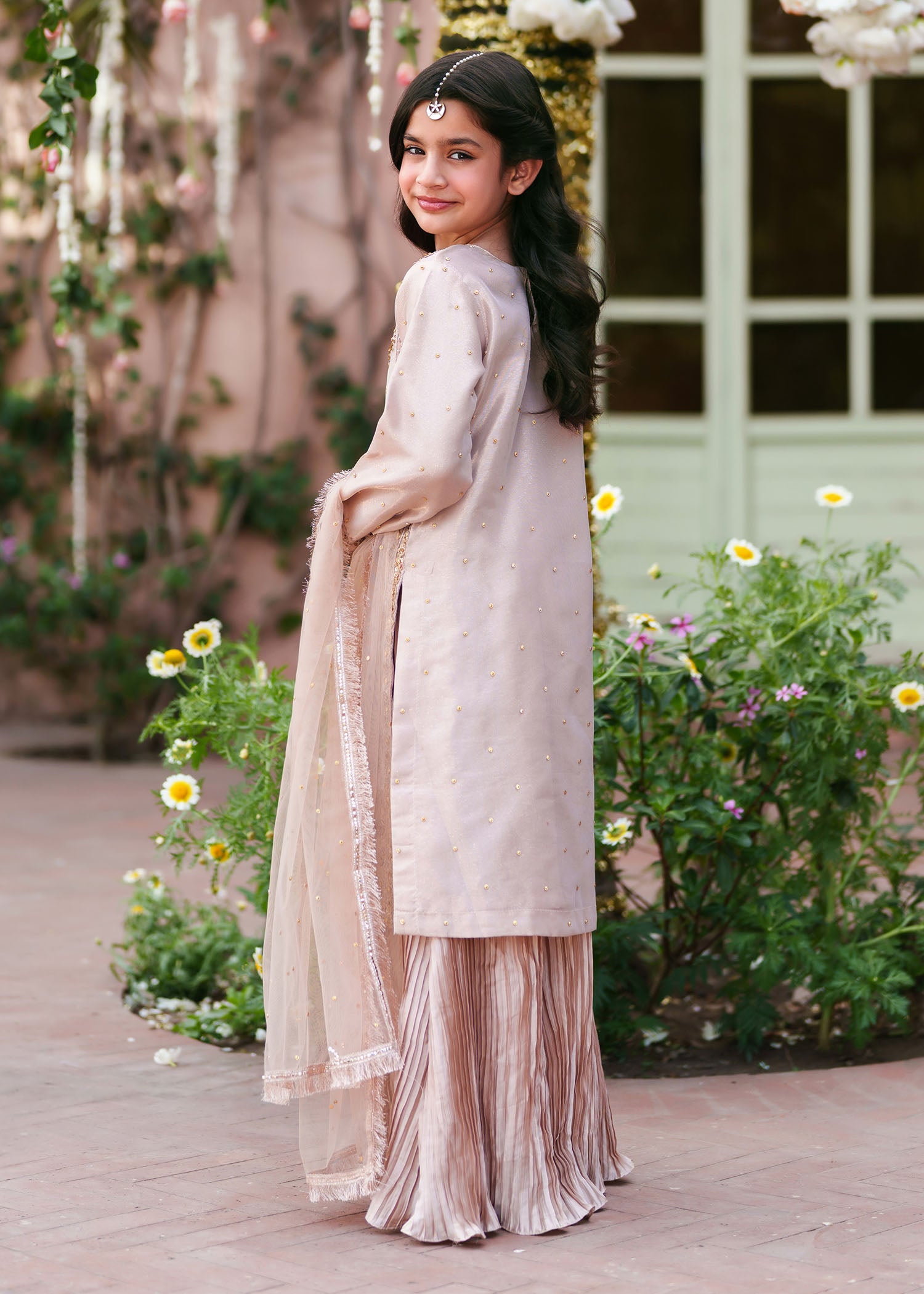 silk Lehenga in Pastel pink