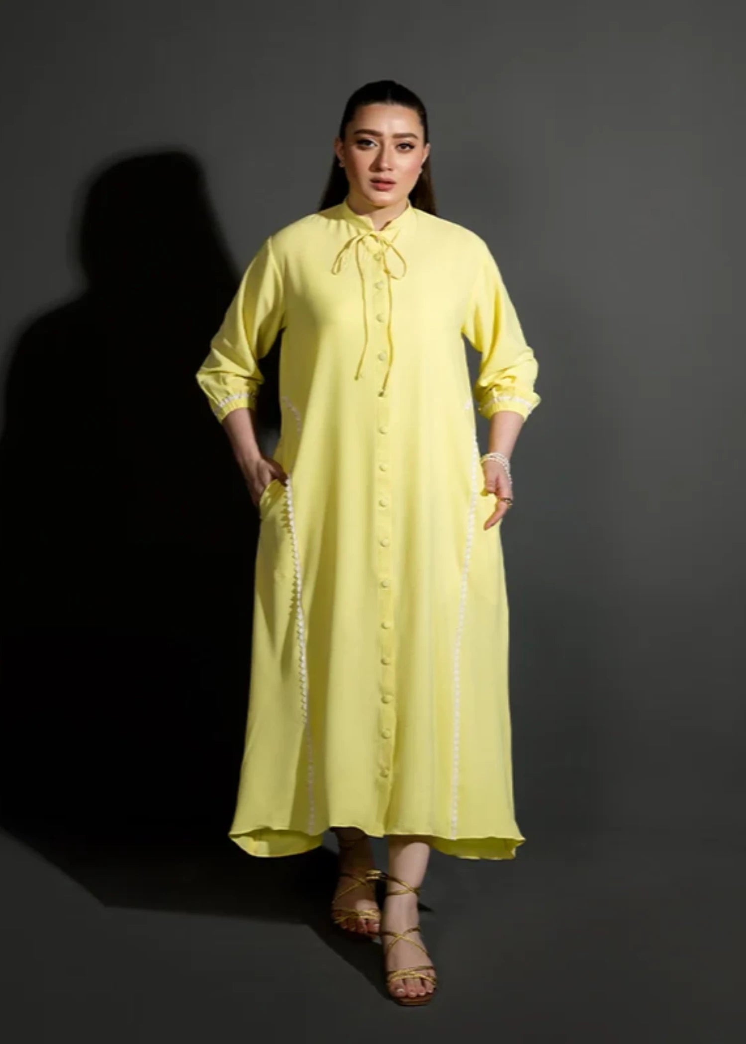 crepe Maxi in Yellow