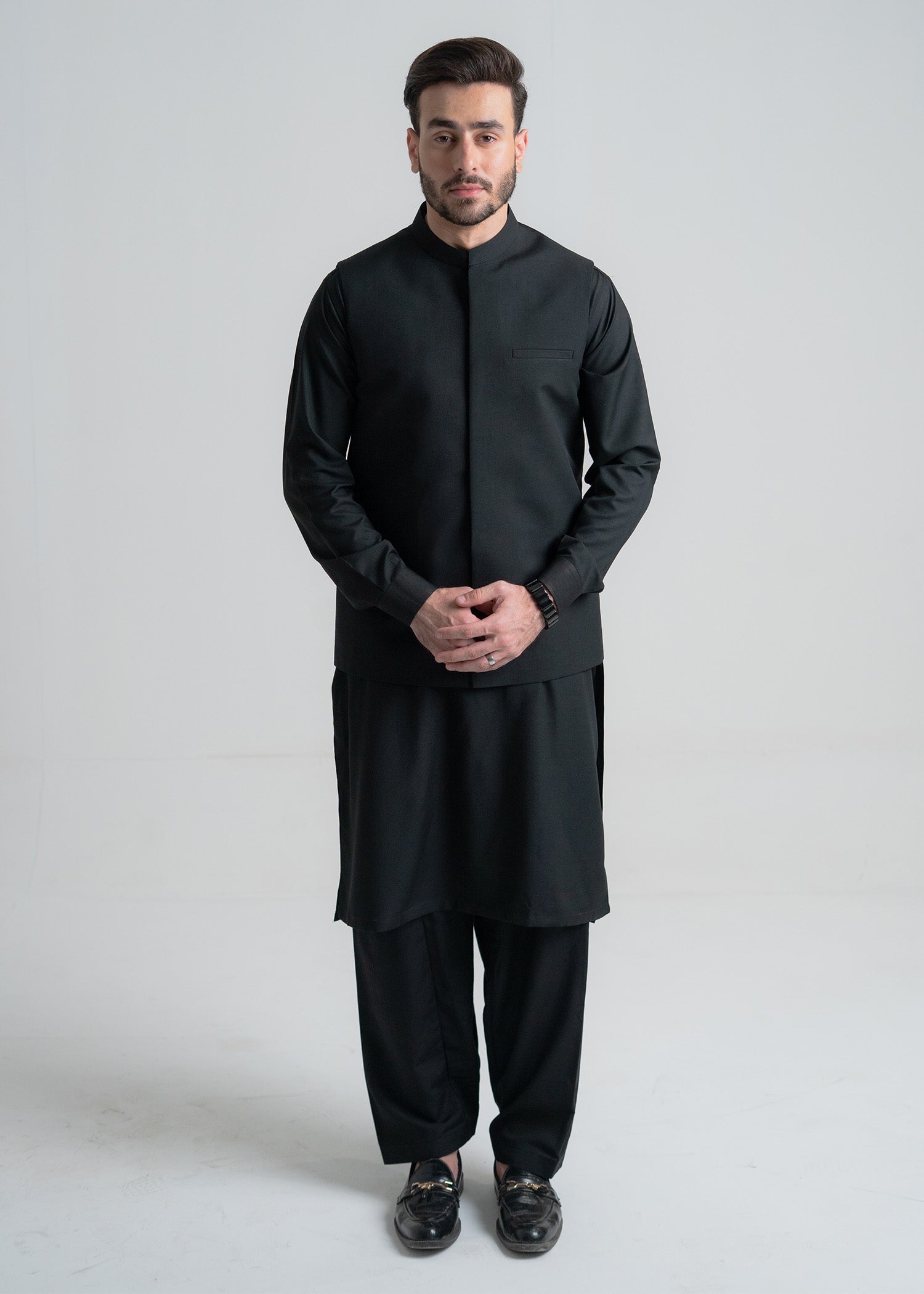 wash & wear Waistcoat in Black by Buraq