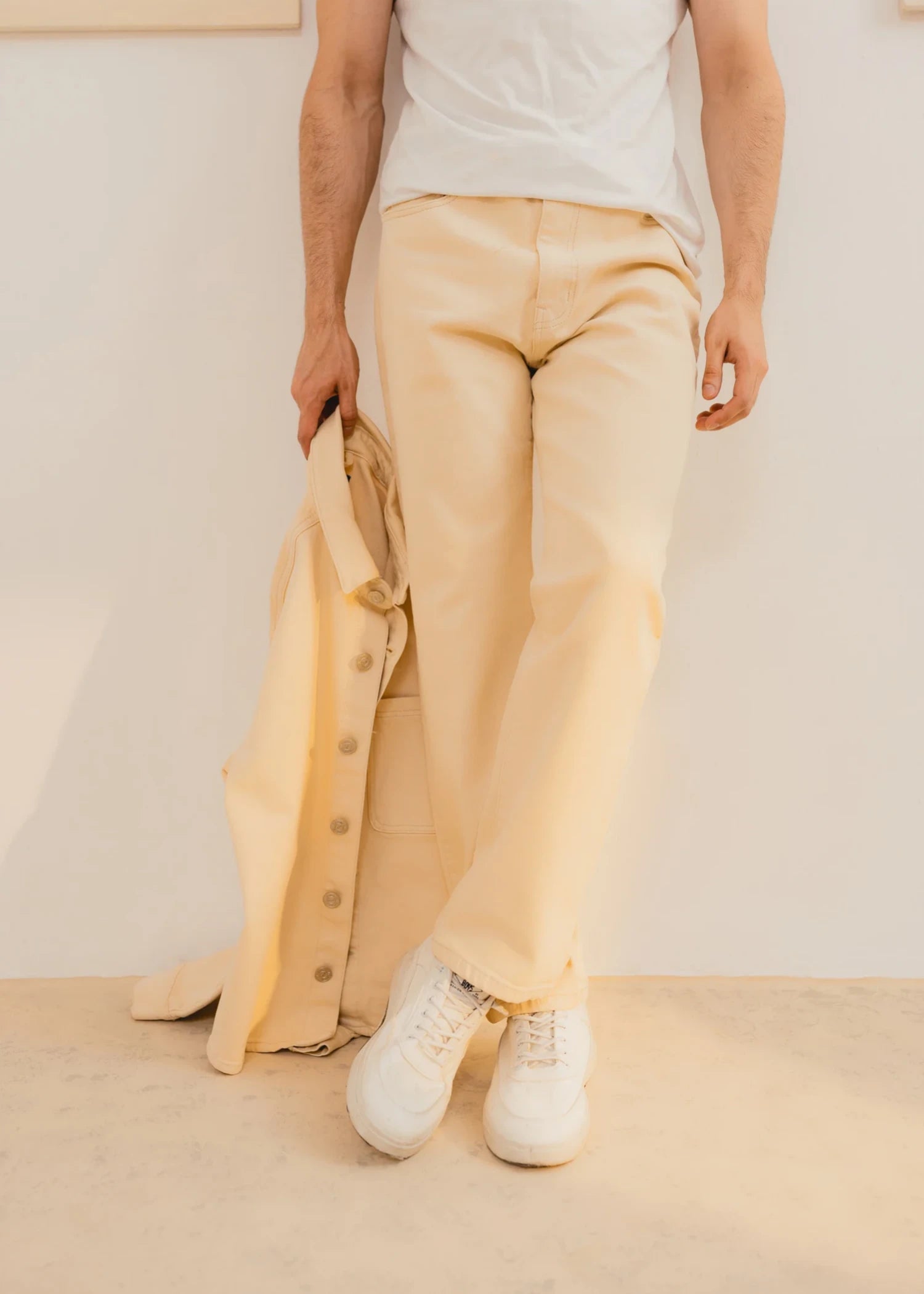stretch denim Jeans in Beige