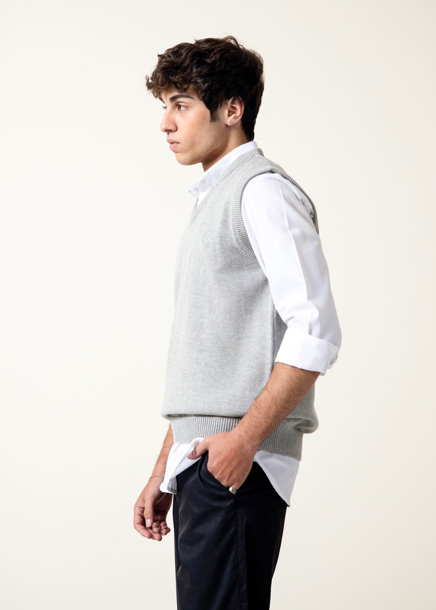 cotton Sweater in Light grey