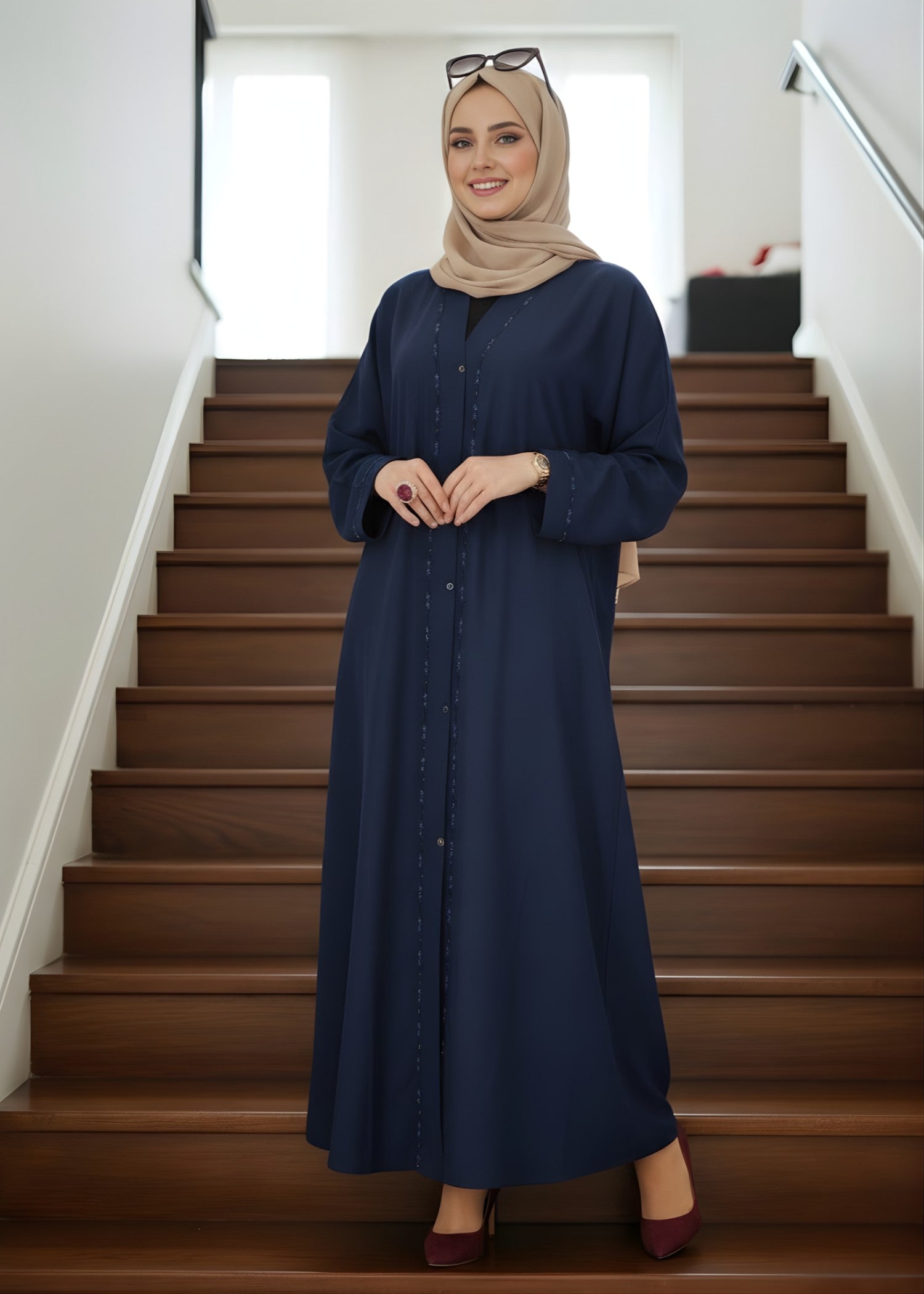 nidha Abaya in Cobalt blue