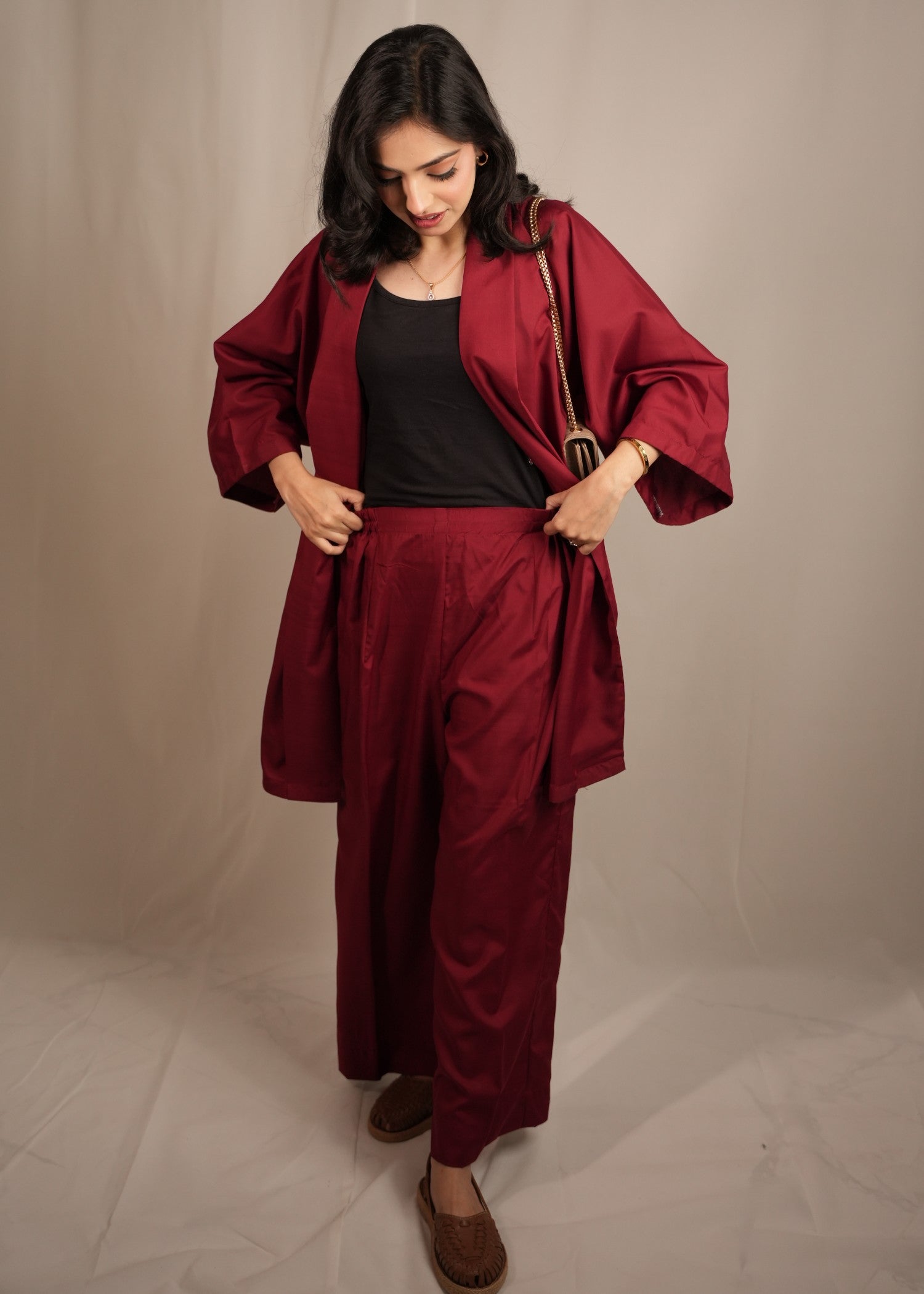 wash & wear Co Ord Sets in Cherry red