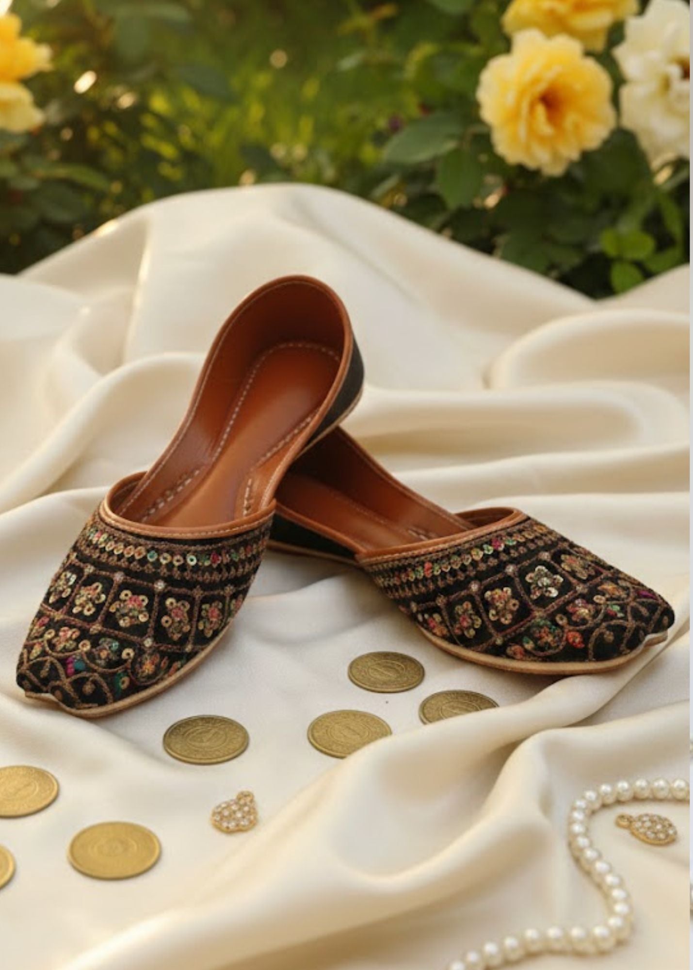 Khussa in Black by - High Quality Women Khussa OUY5507