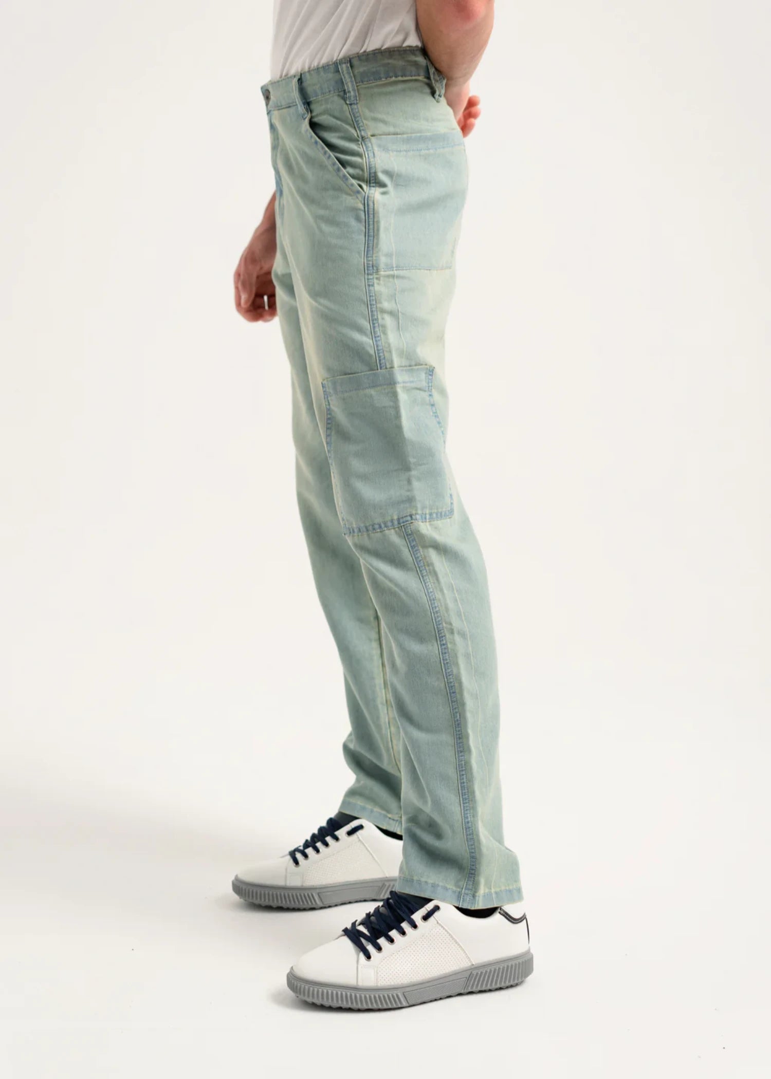 chambray Pants in Ice blue