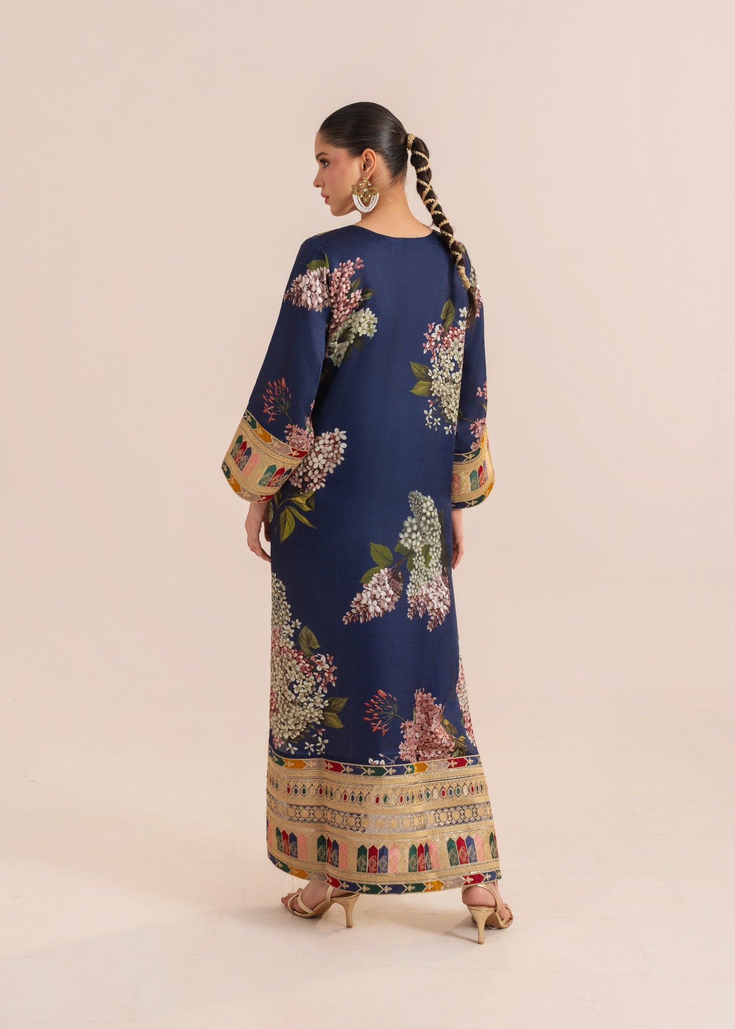 silk Kaftan in Blue